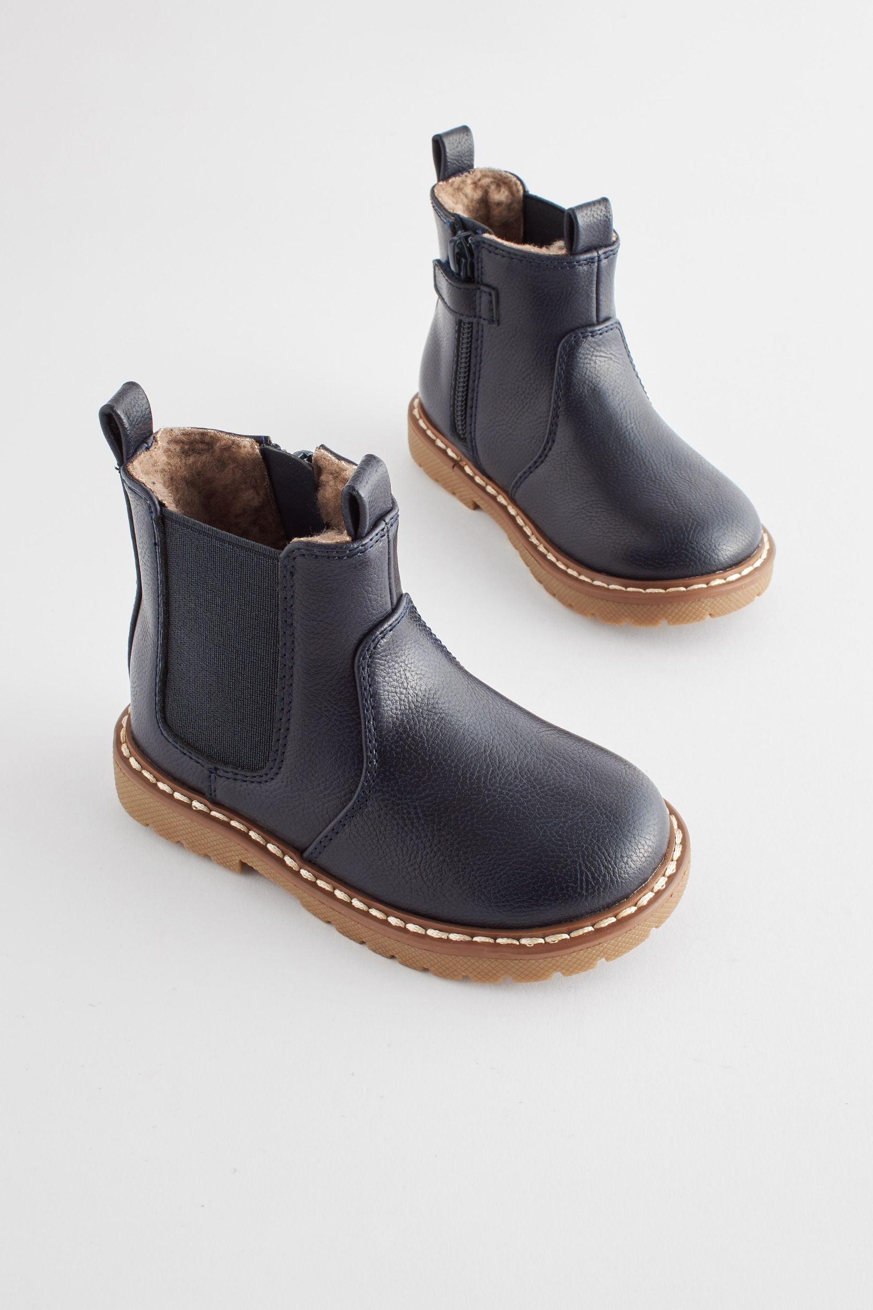 Navy Blue Chelsea Boots