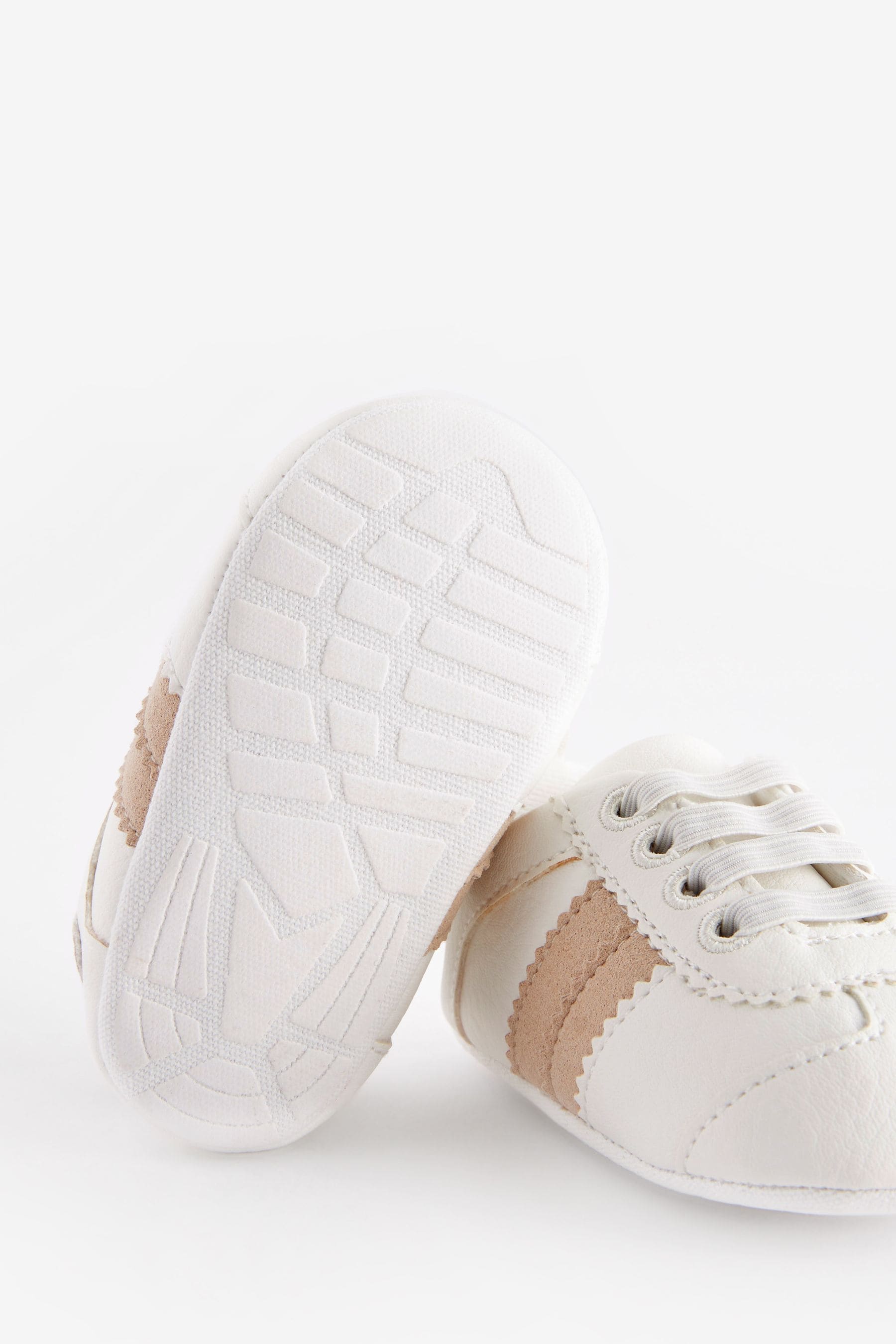 White Elastic Lace Baby Trainers (0-24mths)