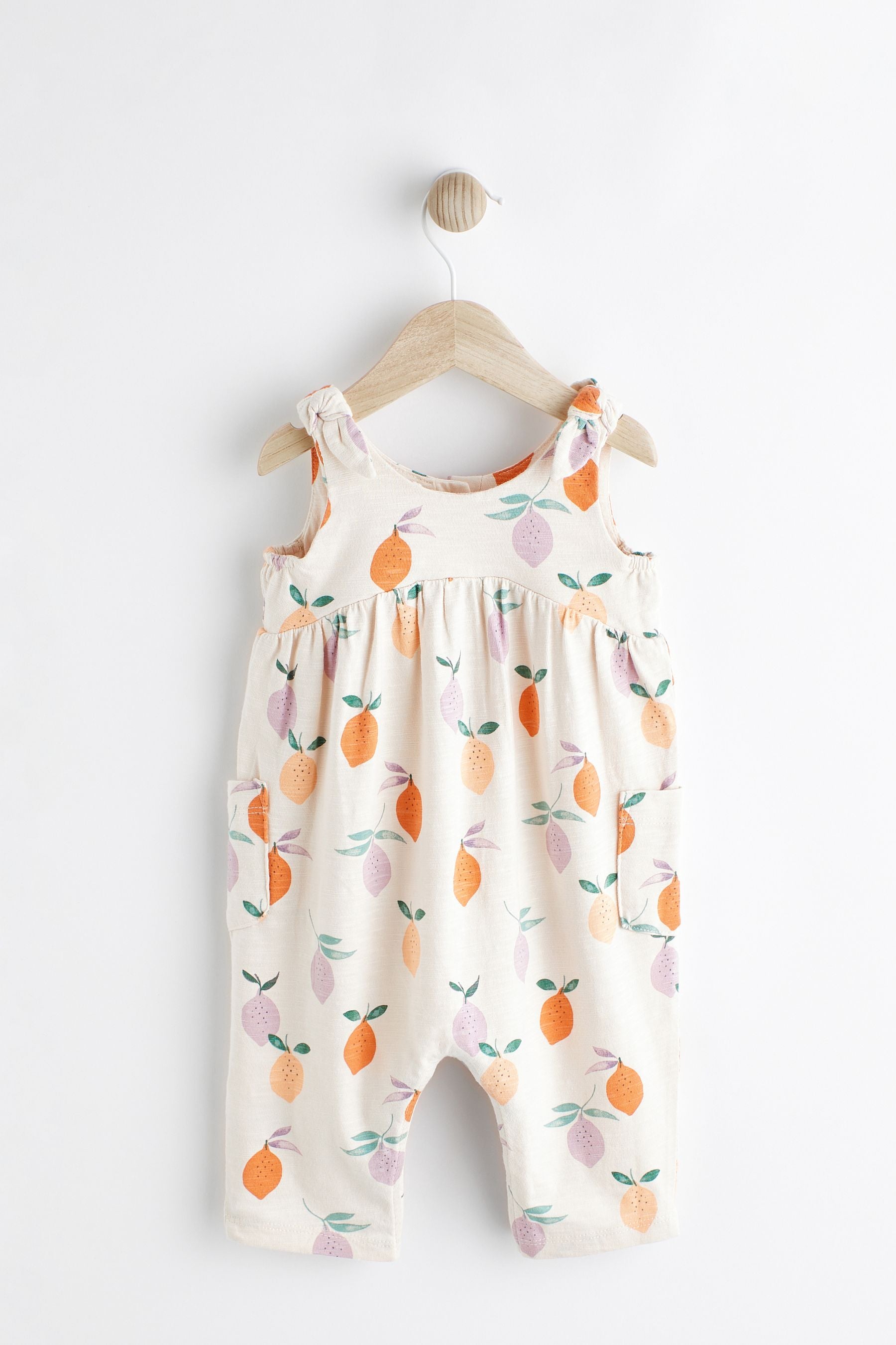 Cream/ White Pear Print Baby Romper (0mths-3yrs)