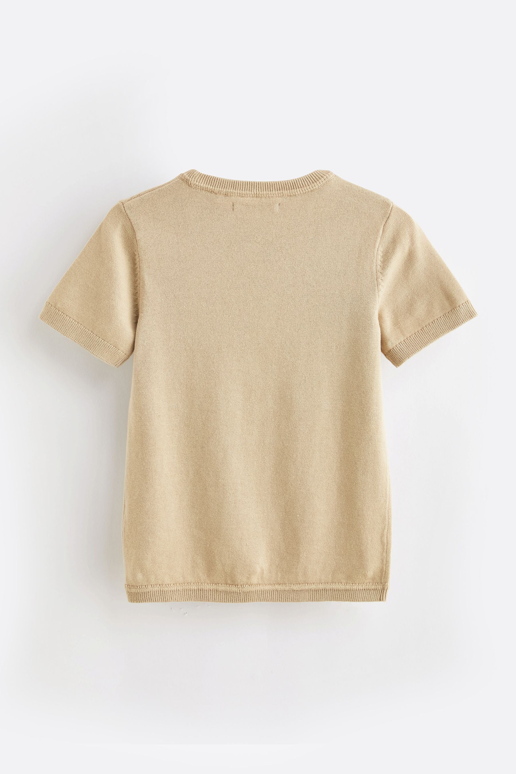 Tan Brown Knitted Textured T-Shirt (3-16yrs)