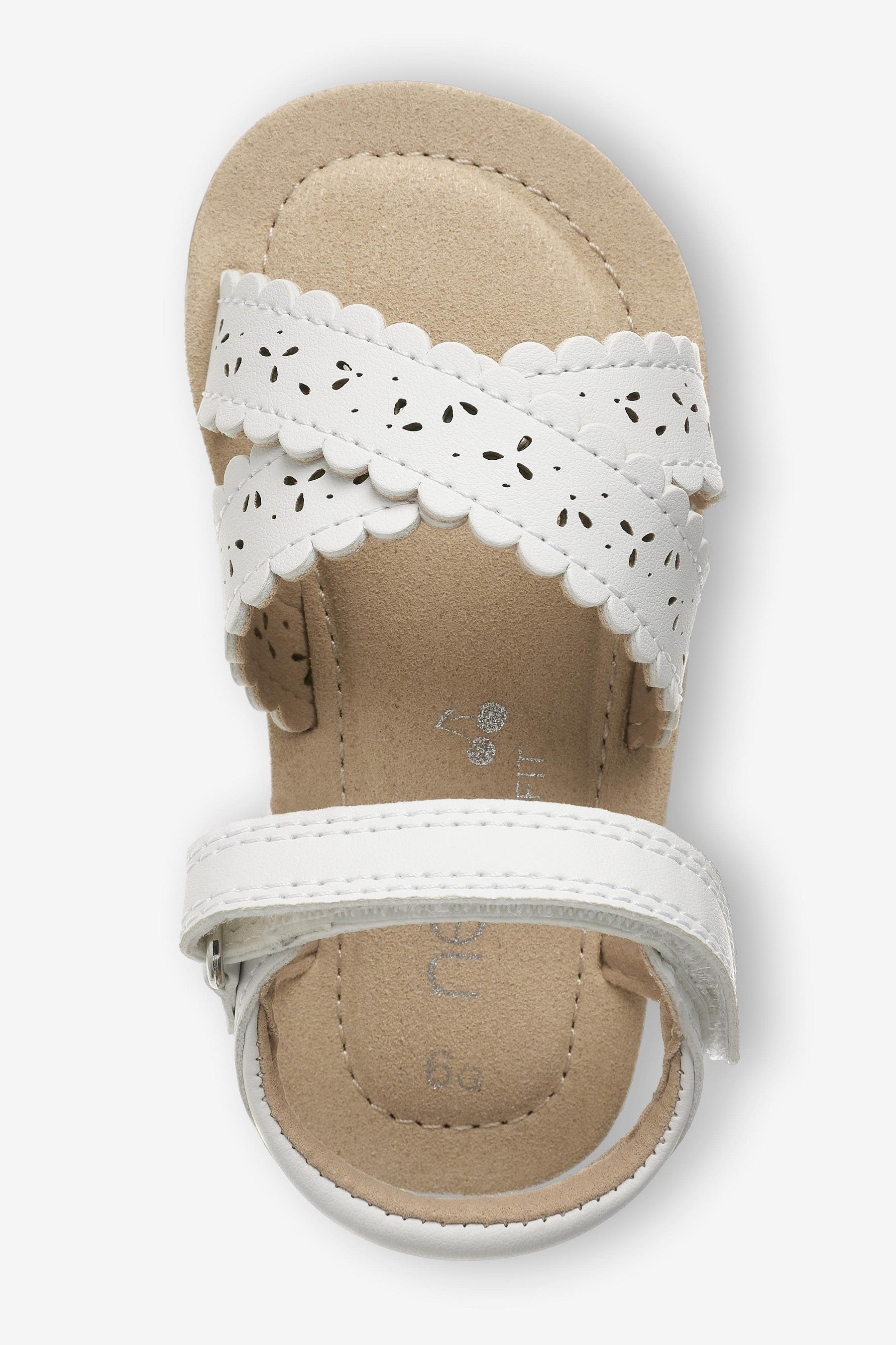 White Scallop Sandals