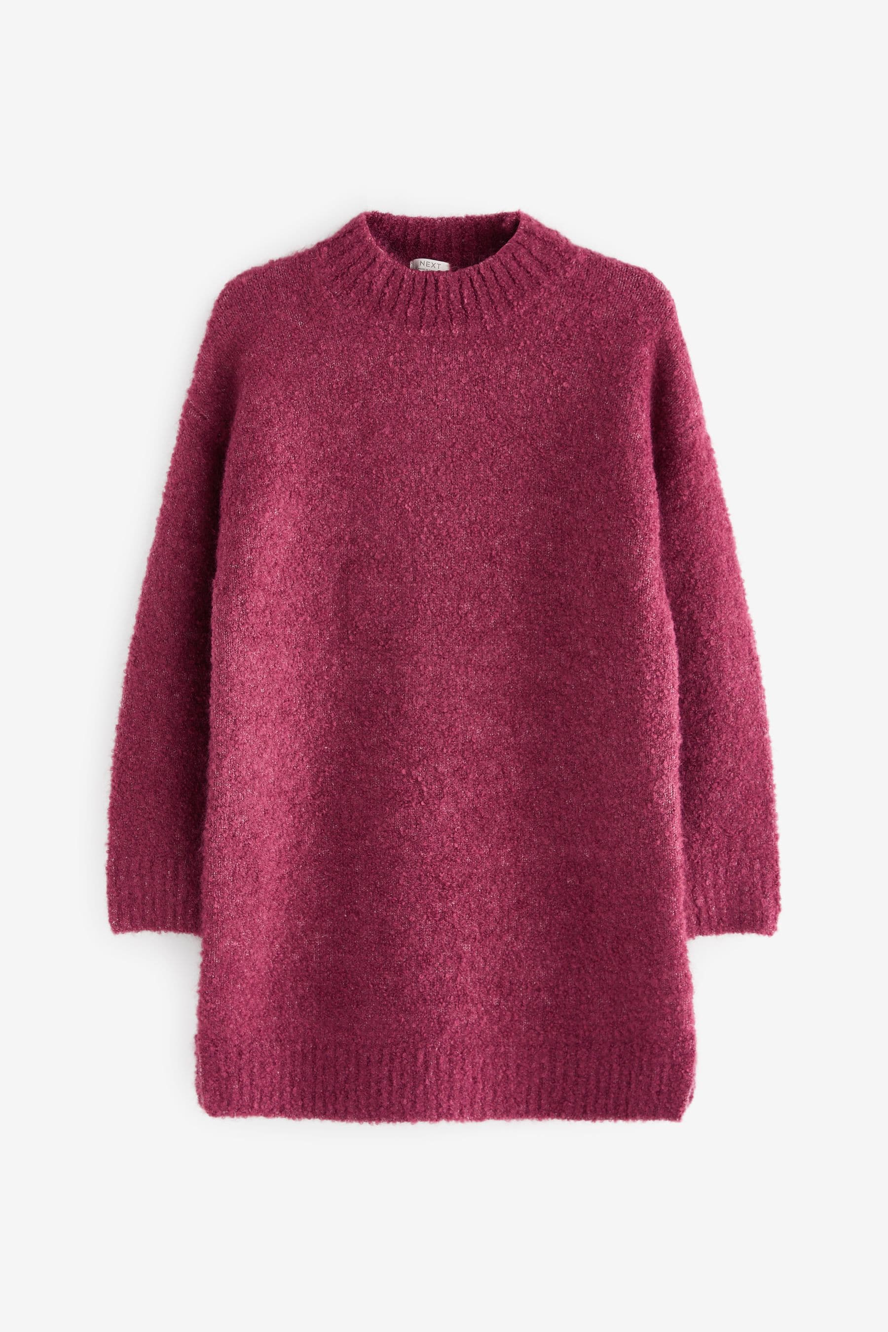 Raspberry Pink Bouclé Knitted Jumper Dress (3-16yrs)