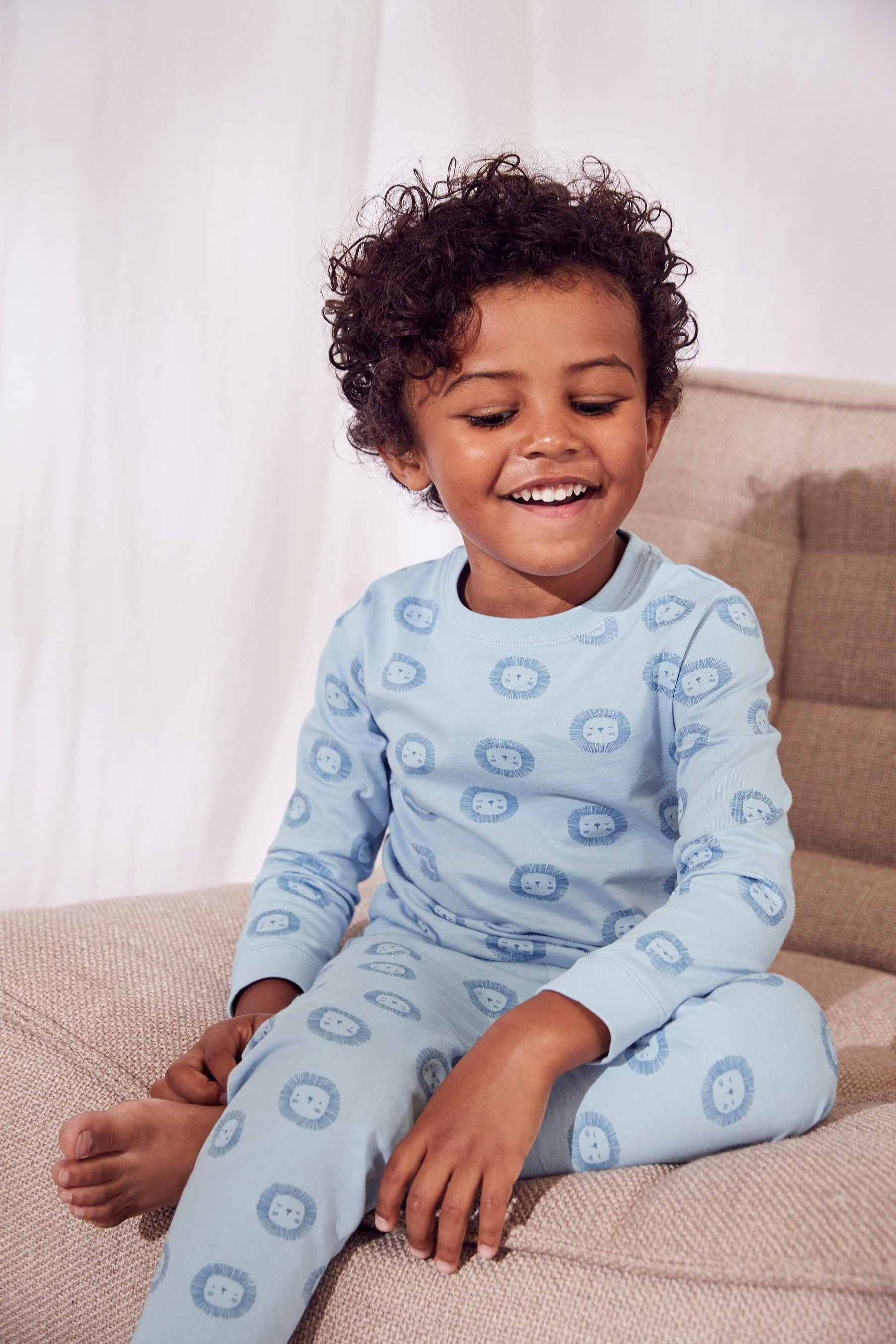 Blue The White Company Blue Lion Print Pyjamas