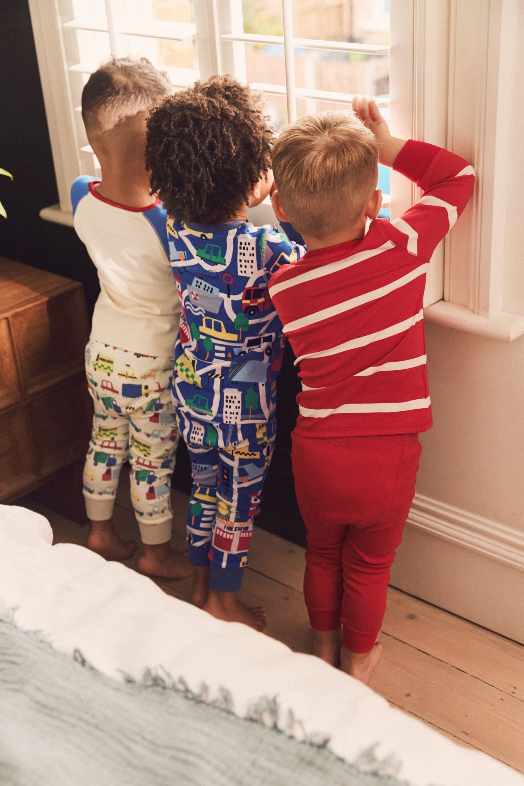 Red/White Transport Snuggle Pyjamas 3 Pack (9mths-8yrs)