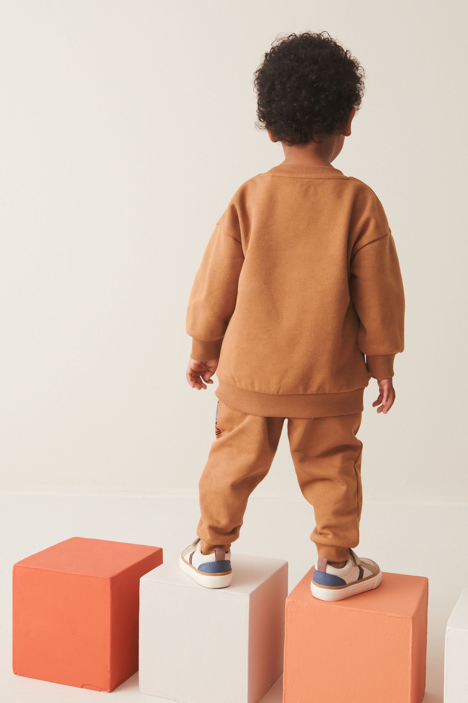 Tan Brown Digger Character Sweatshirt and Jogger Set (3mths-7yrs)