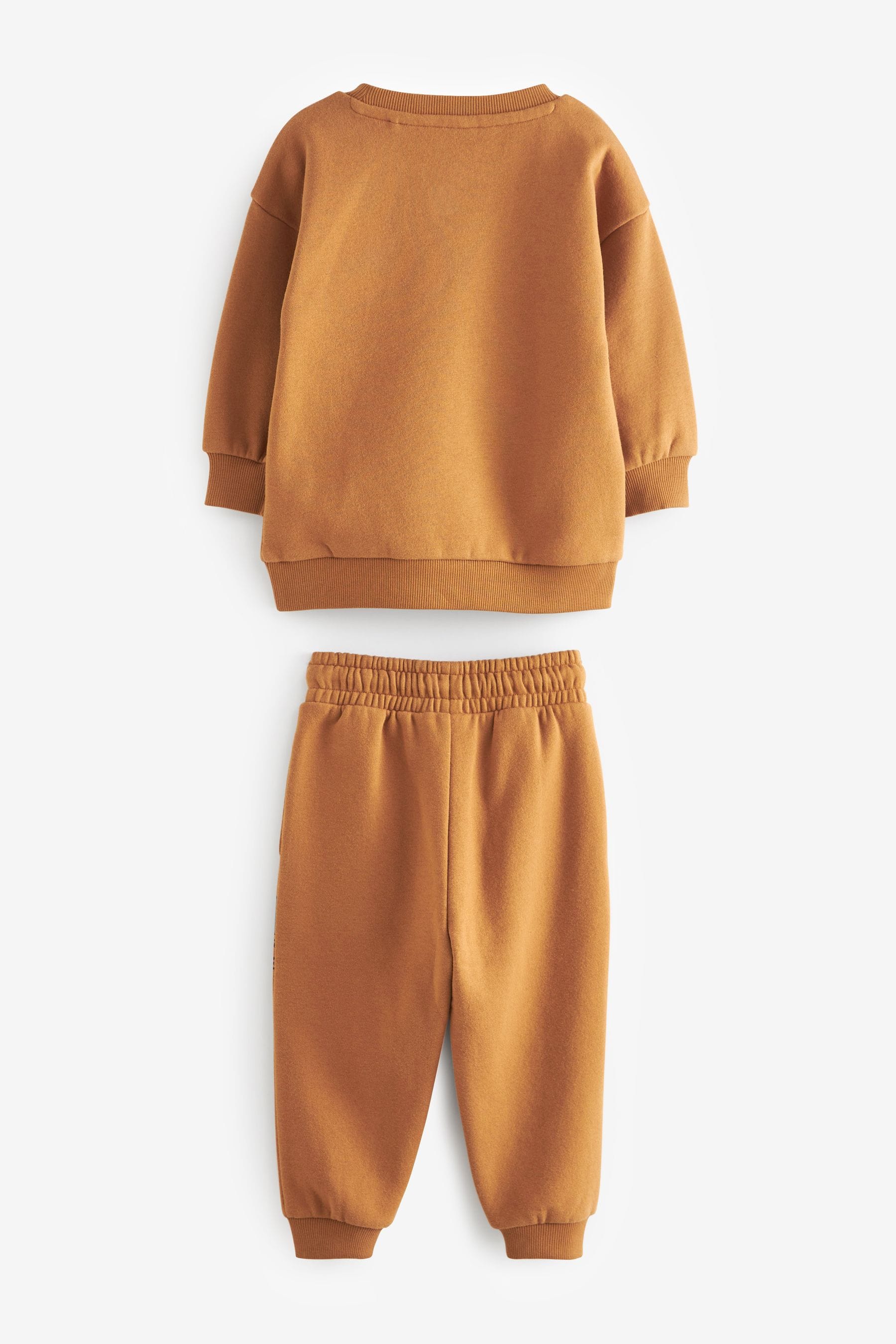 Tan Brown Digger Character Sweatshirt and Jogger Set (3mths-7yrs)