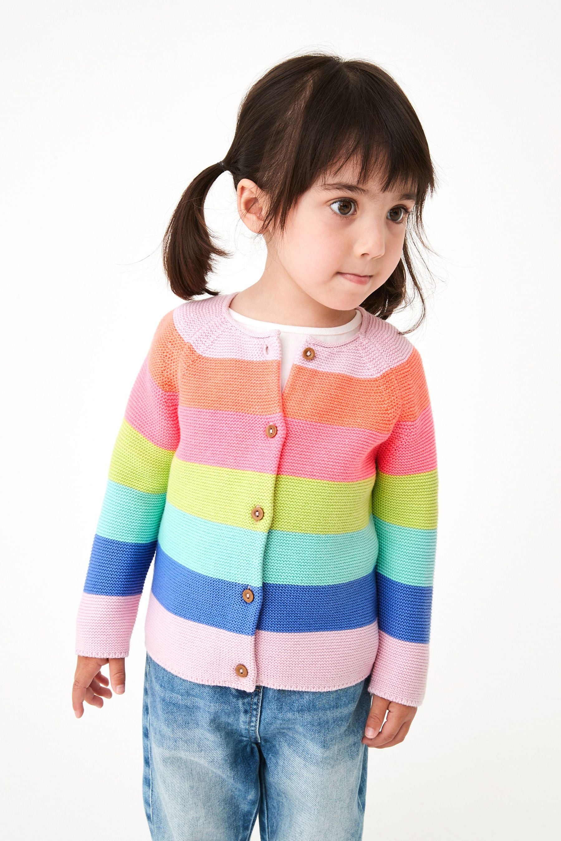 Fluro Rainbow Stripe Cardigan (3mths-7yrs)