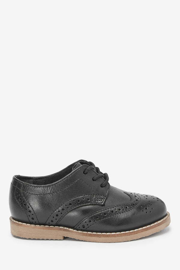 Black Leather Brogue Shoes