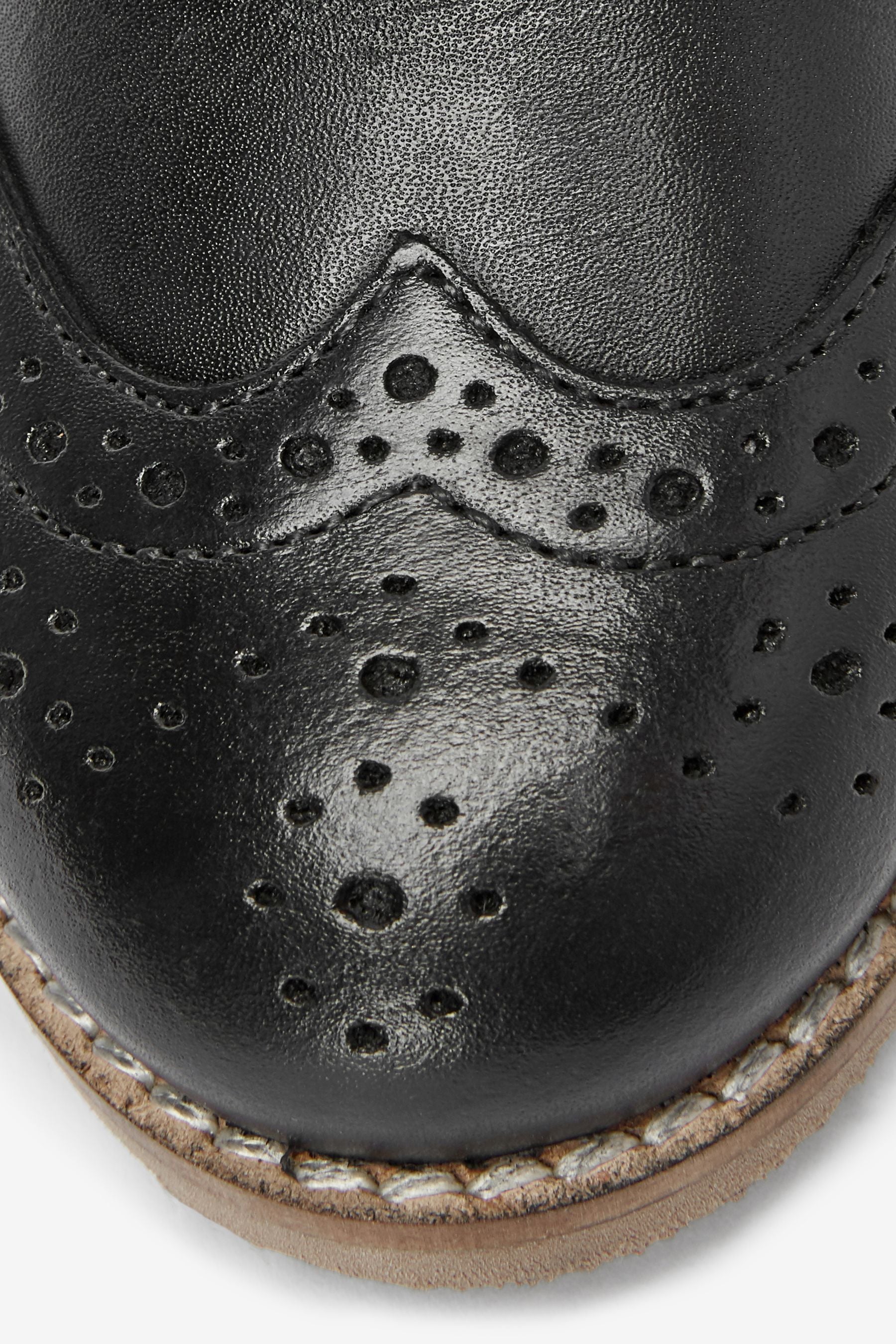 Black Leather Brogue Shoes