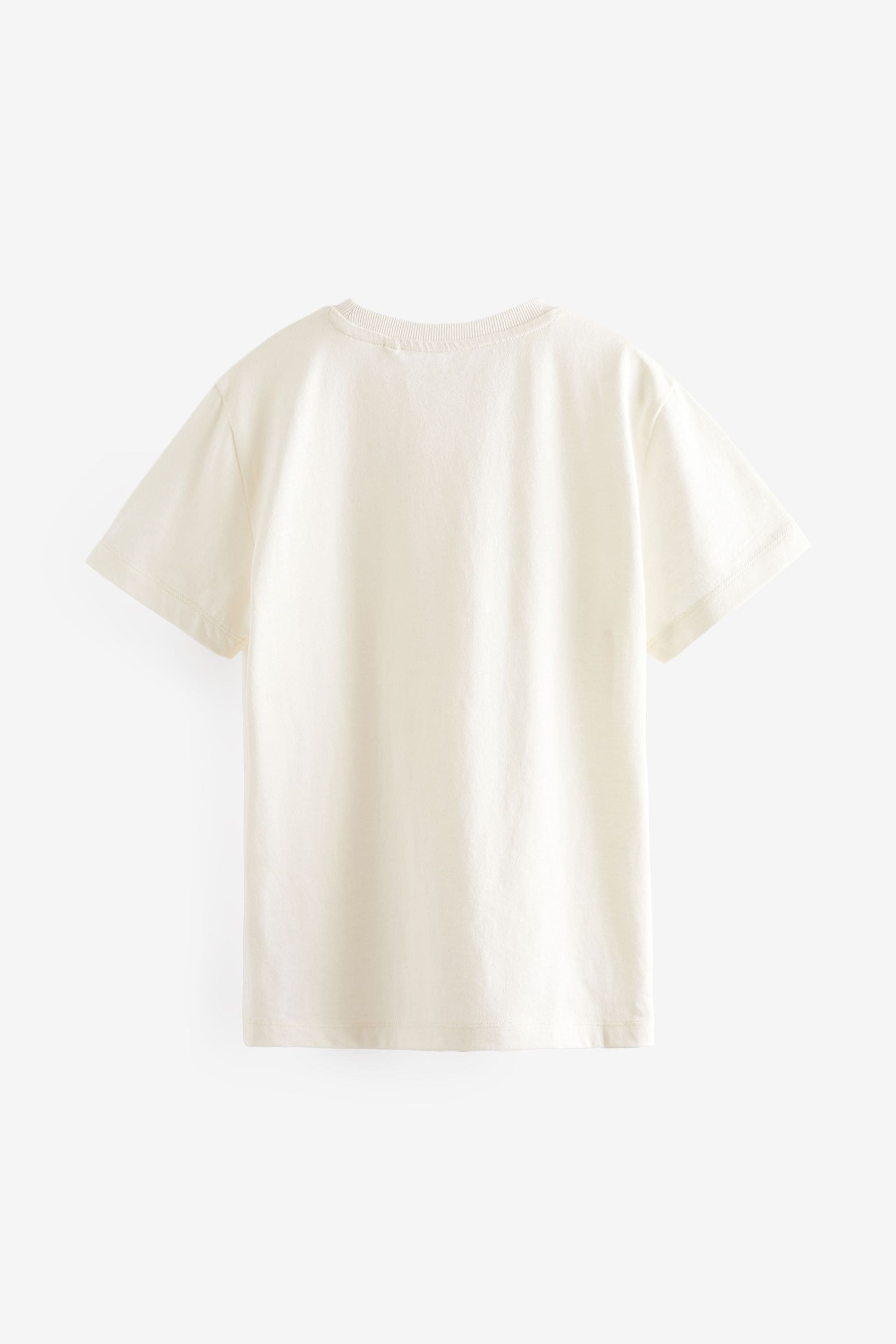 White Ecru Cotton Short Sleeve T-Shirt (3-16yrs)