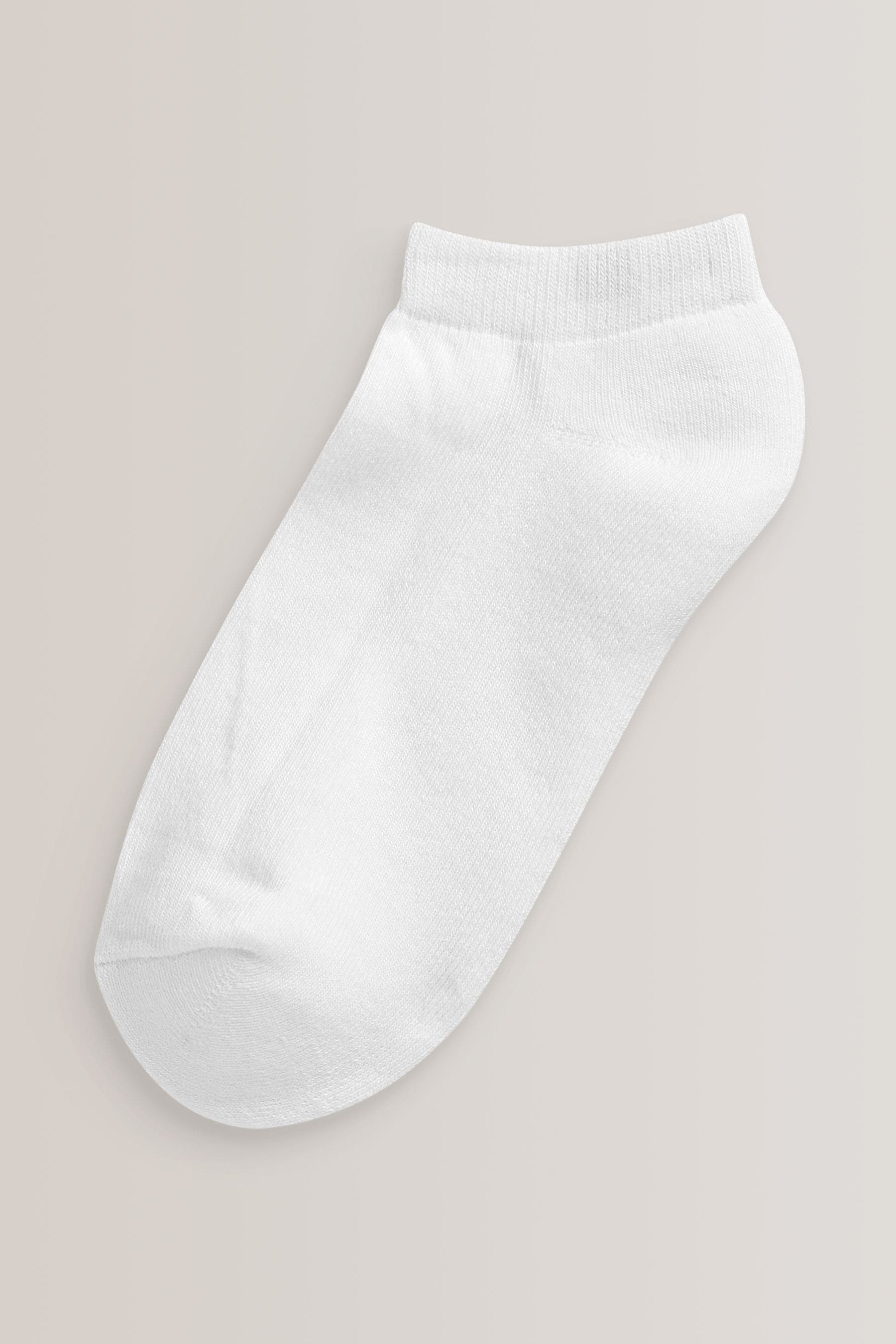 White 5 Pack Cotton Rich Cushioned Sole Trainer Socks