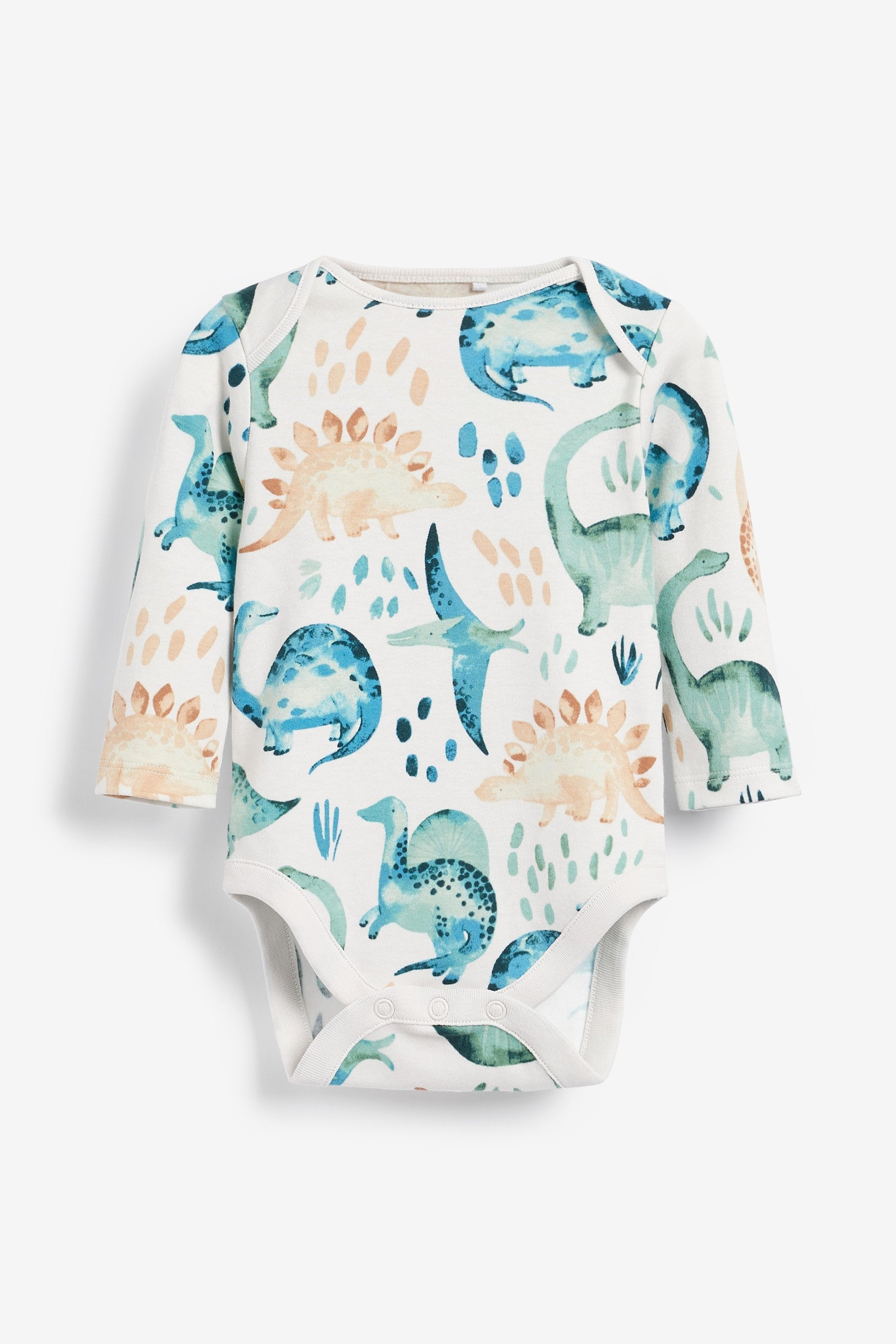 Blue Dinosaur Baby 5 Pack Long Sleeve Bodysuits (0mths-3yrs)