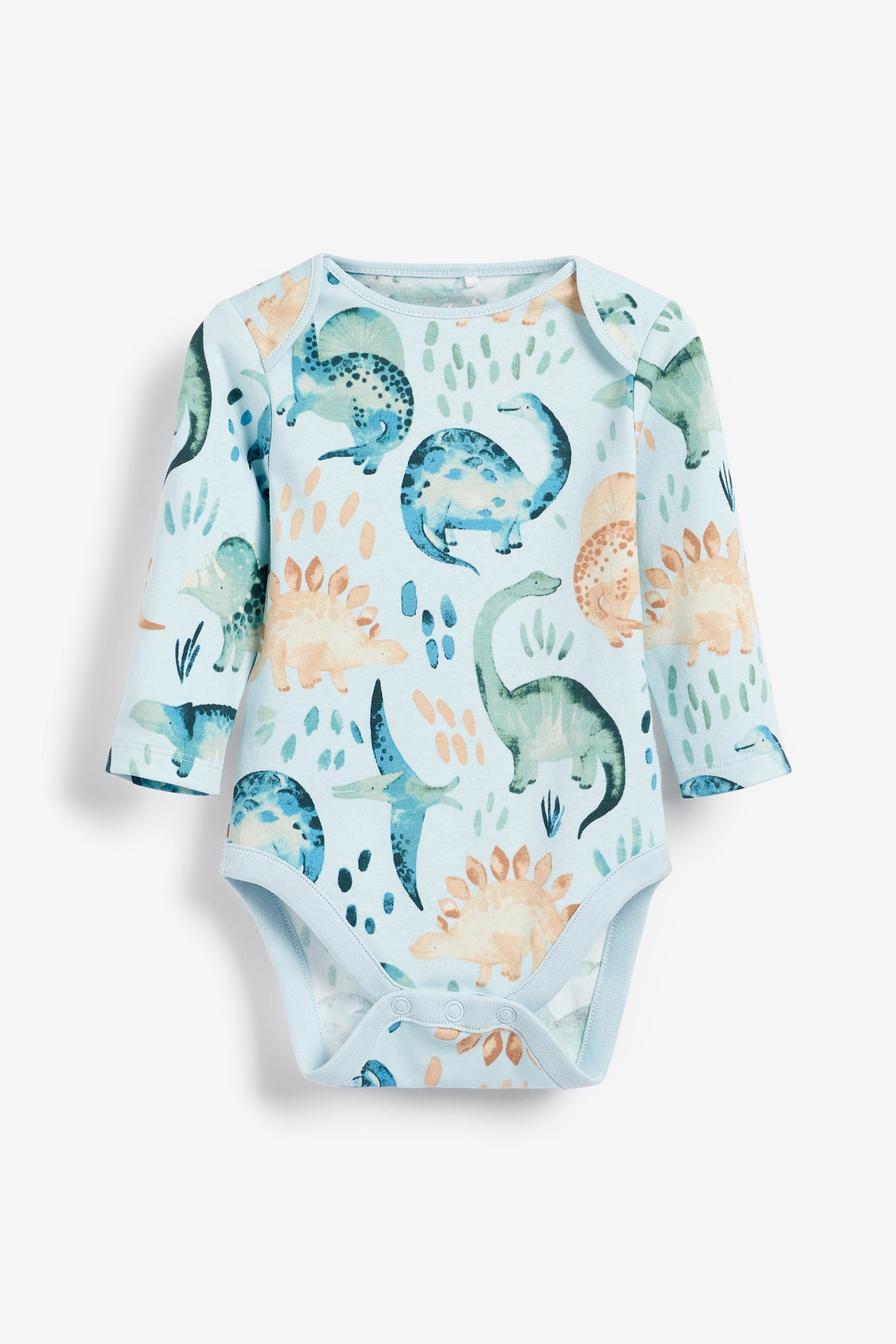 Blue Dinosaur Baby 5 Pack Long Sleeve Bodysuits (0mths-3yrs)