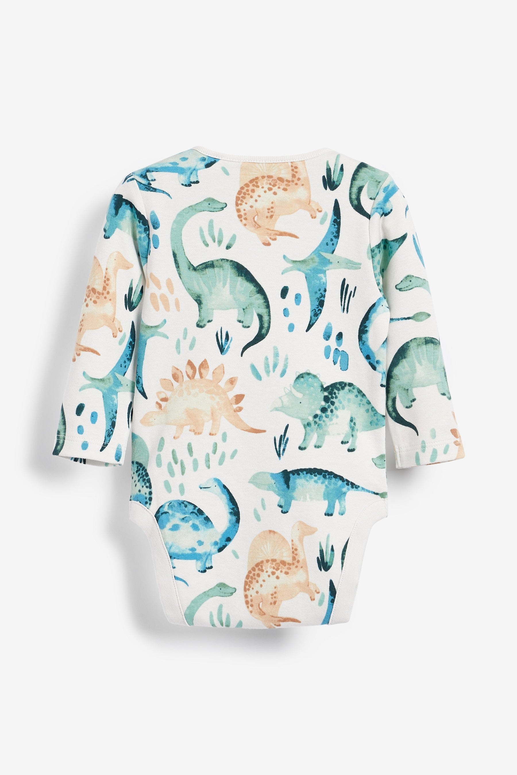 Blue Dinosaur Baby 5 Pack Long Sleeve Bodysuits (0mths-3yrs)