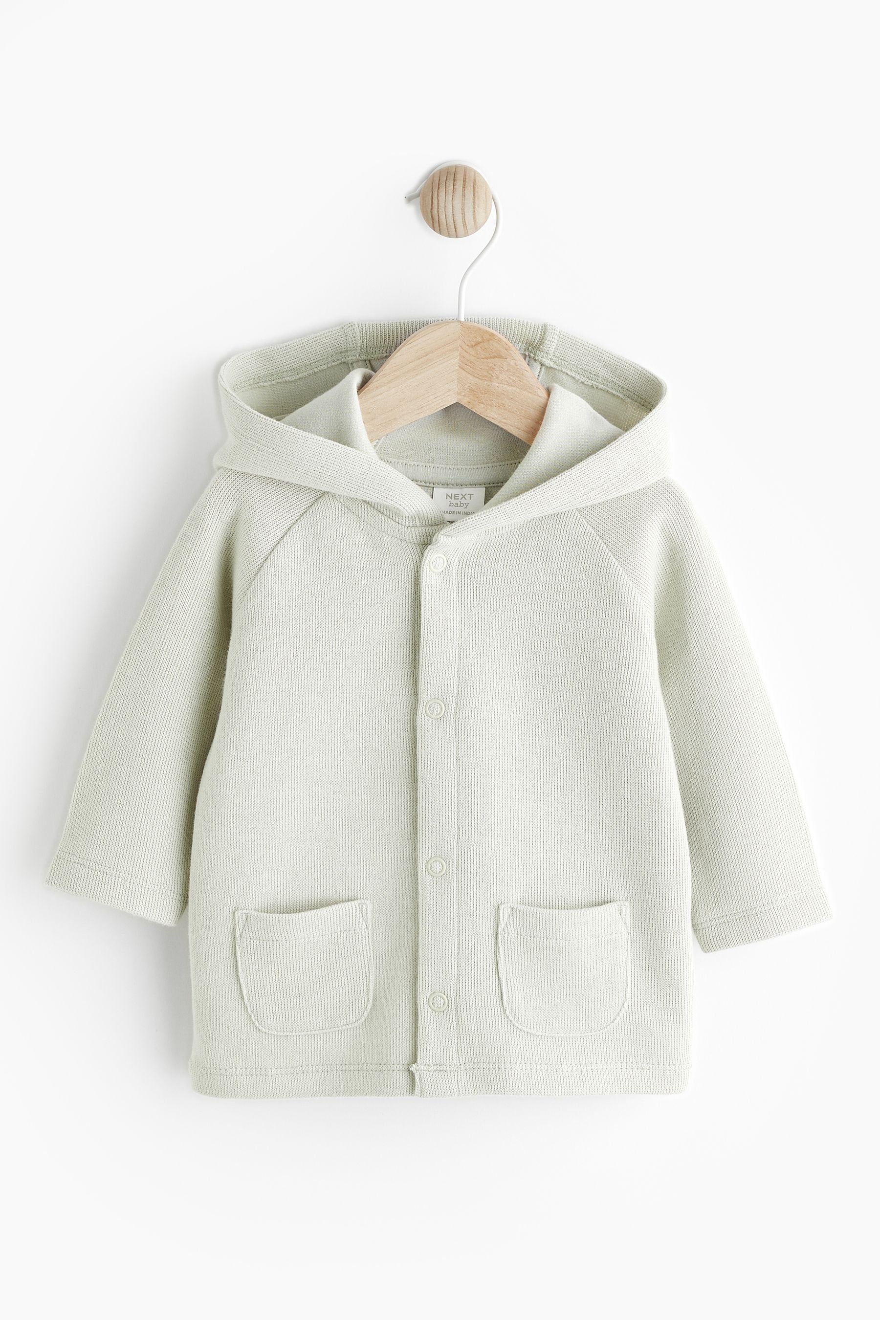 Mint Green Baby Soft Brushed Cotton Hooded Jacket (0mths-2yrs)