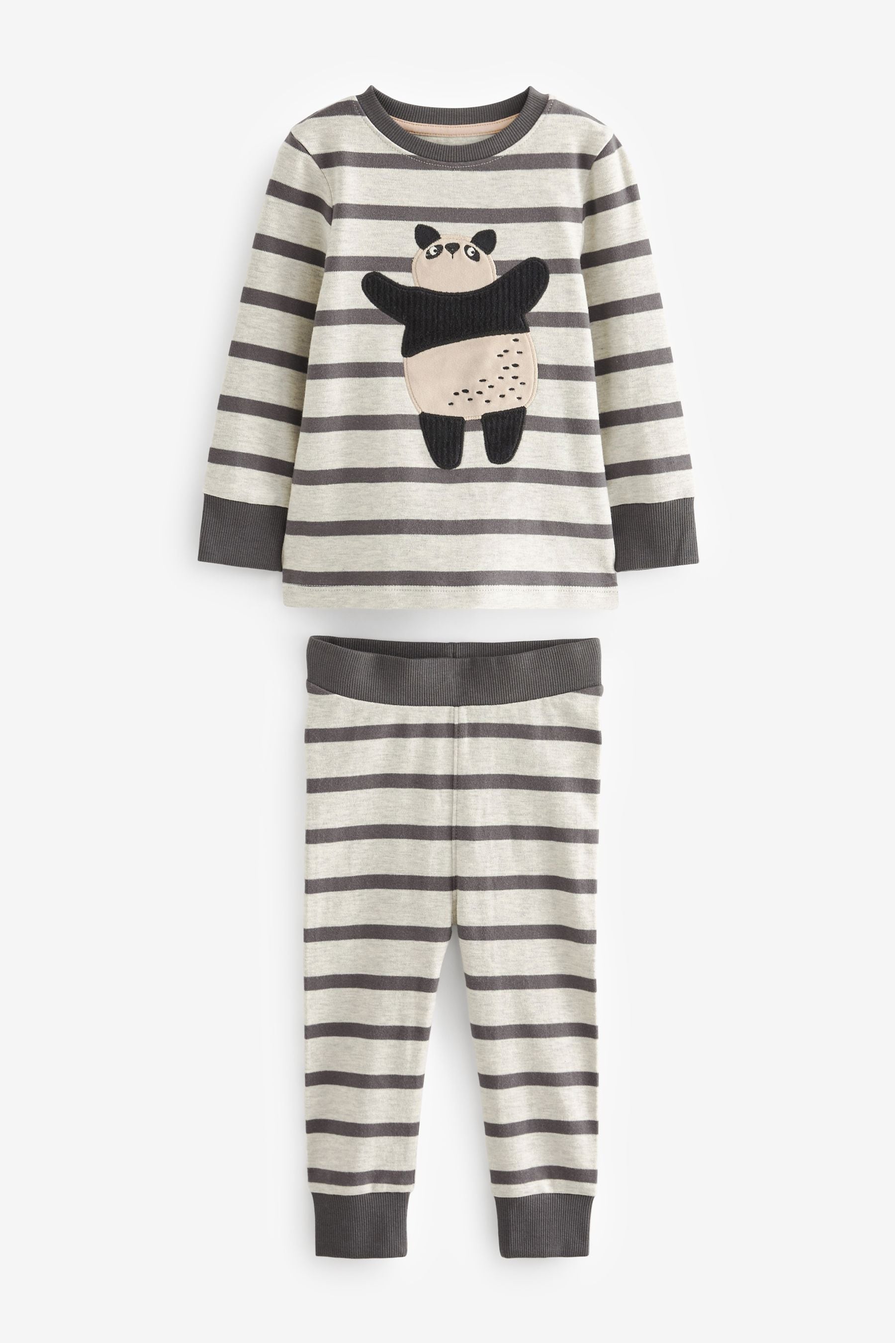 Neutral/Black Animal Long Sleeve 3 Pack Pyjamas Set (9mths-8yrs)