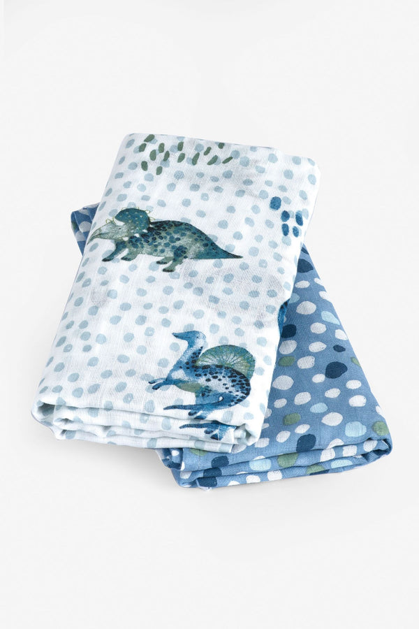 2 Pack Organic Cotton Muslin Blankets