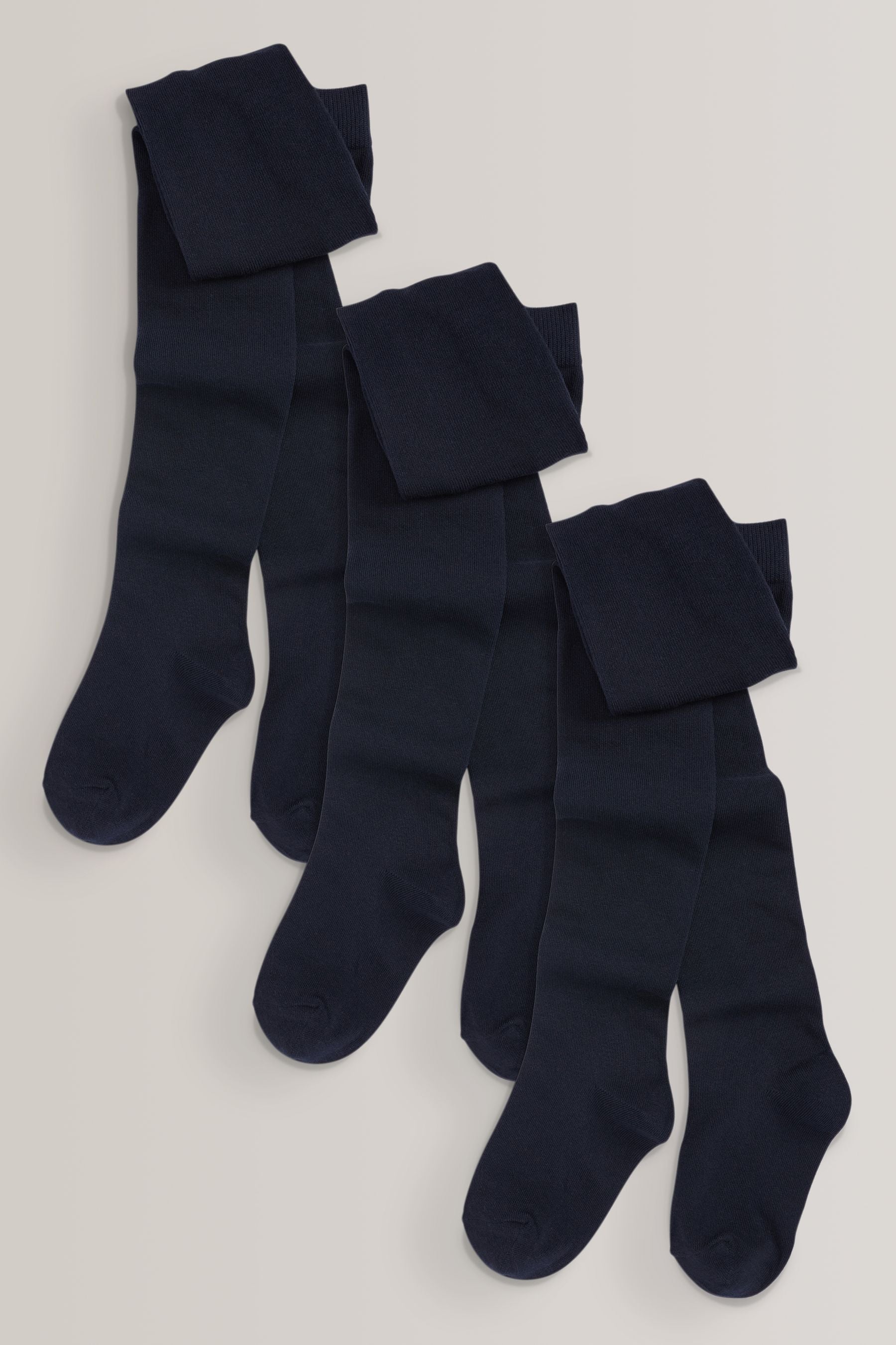 Navy Blue 3 Pack Cotton Rich School Tights