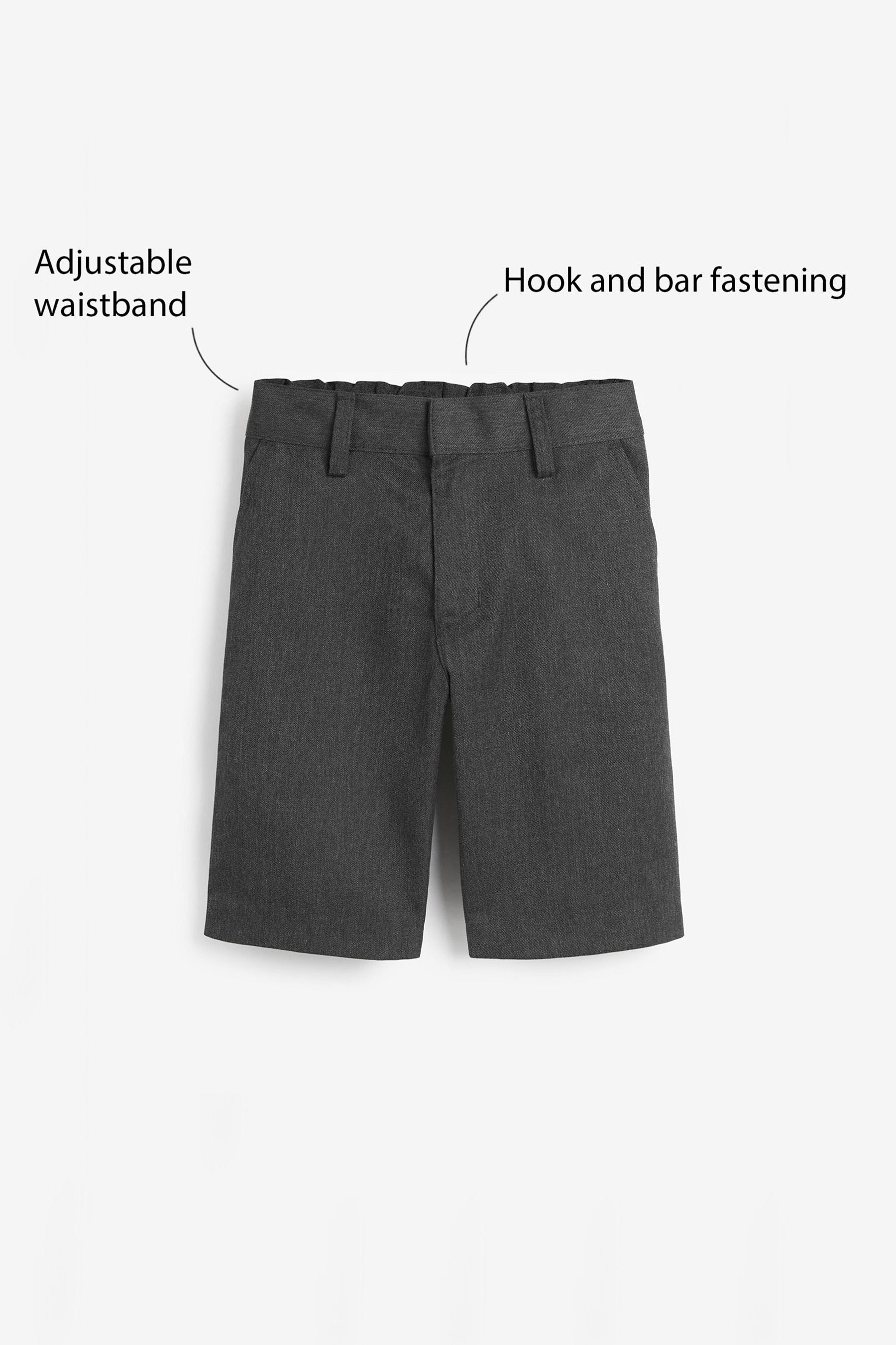 Grey Flat Front Shorts (3-14yrs)