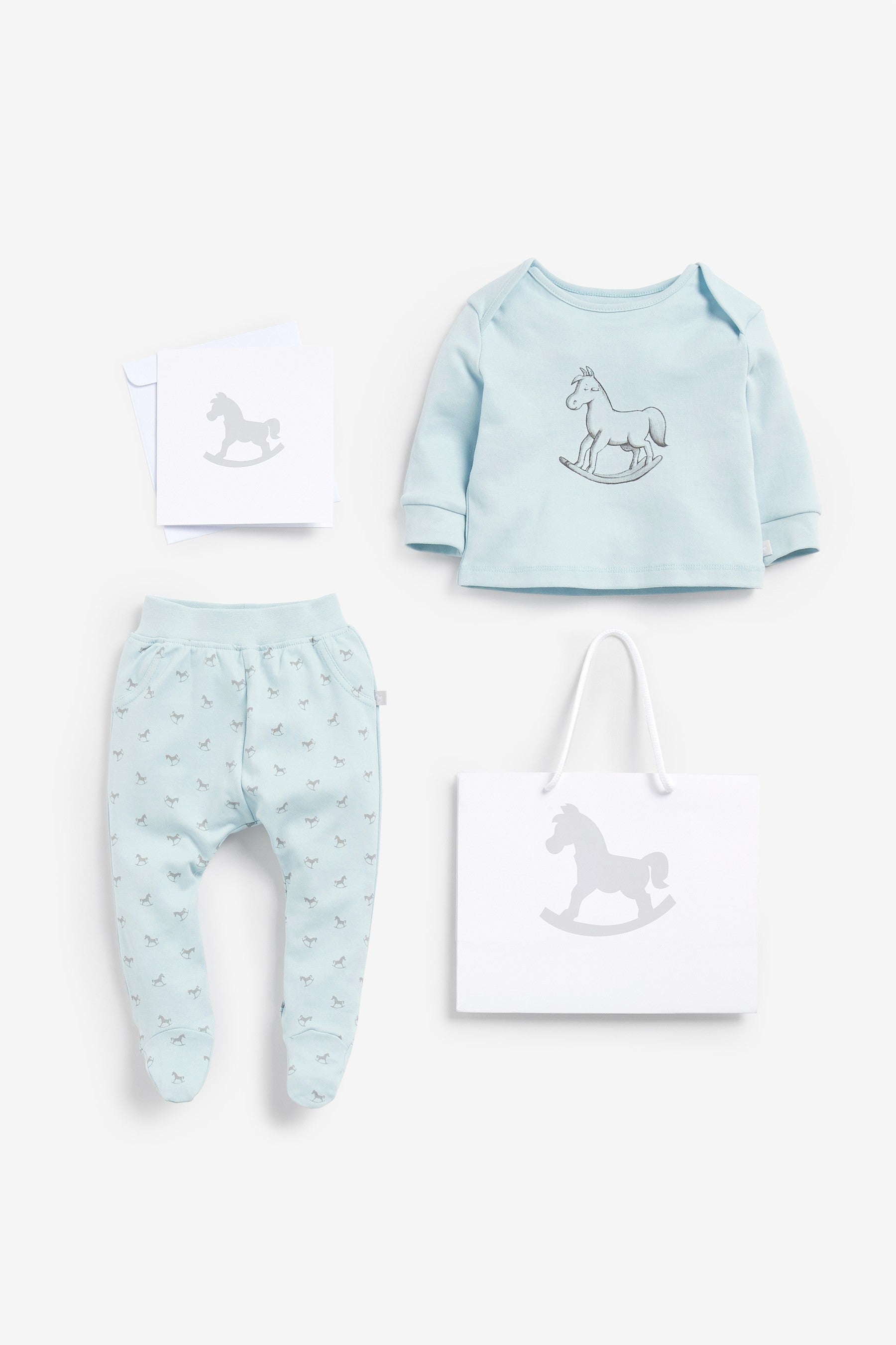 The Little Tailor Blue Jersey Top & Pants Gift Set