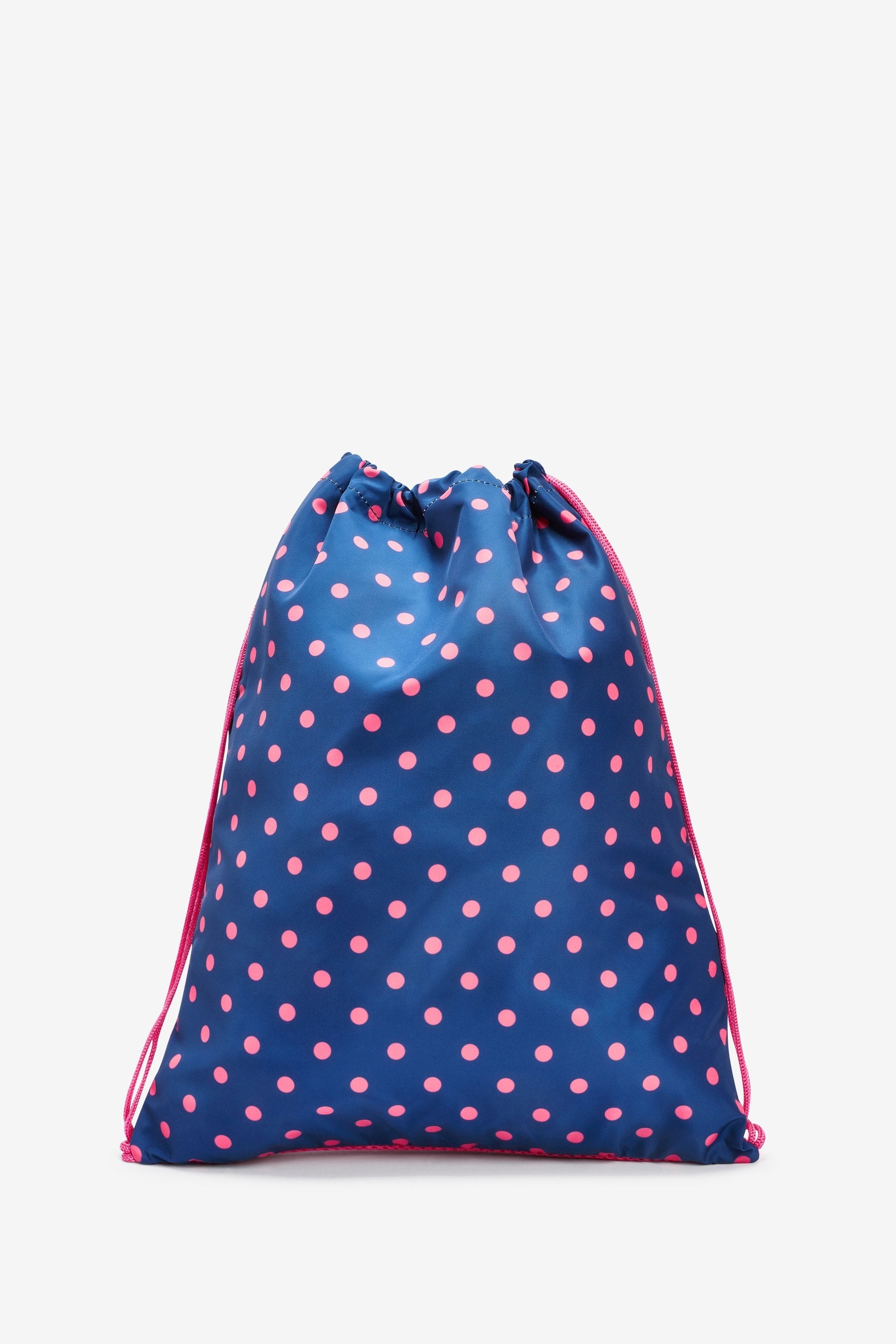 Navy Spot Drawstring Bag