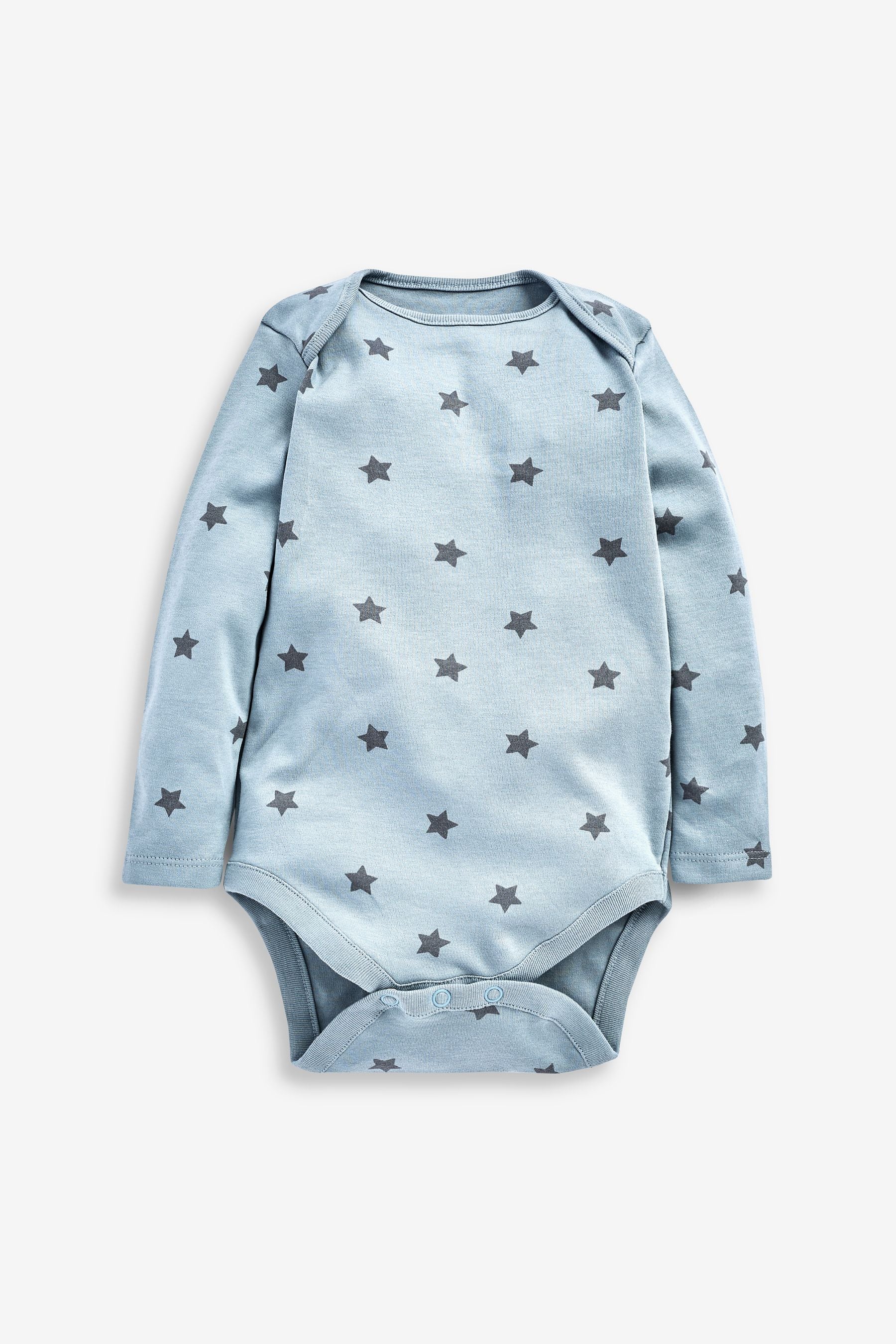 Teal Blue Baby 7 Pack Long Sleeve Bodysuits