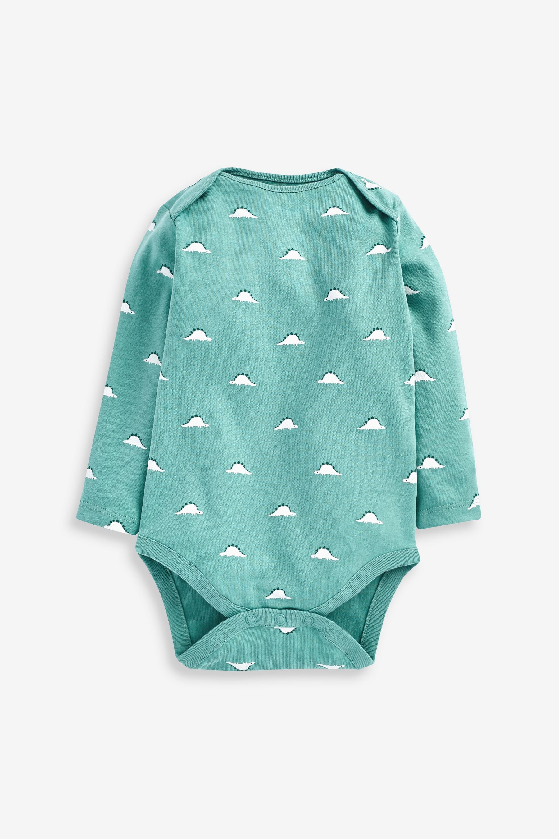 Teal Blue Baby 7 Pack Long Sleeve Bodysuits