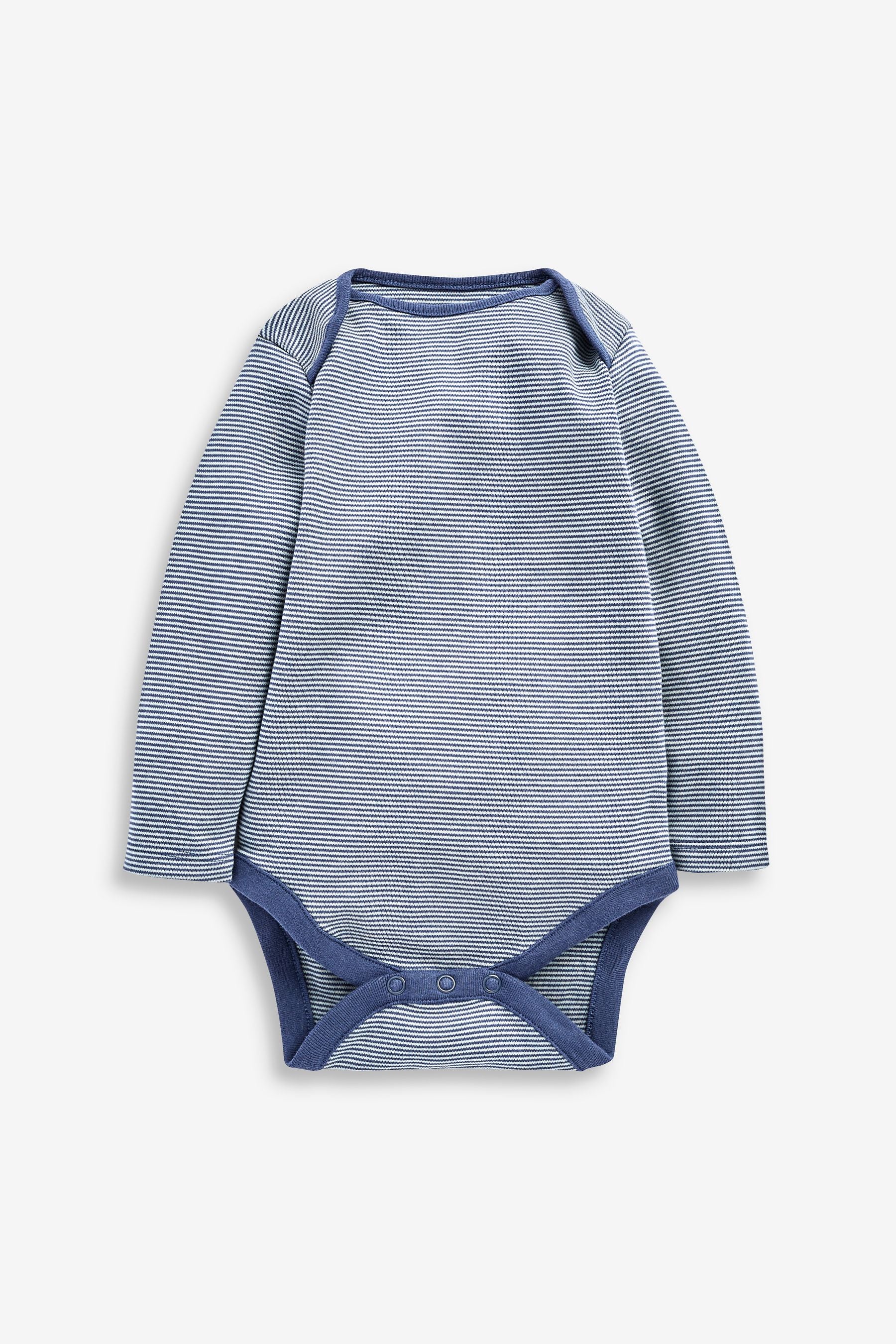 Teal Blue Baby 7 Pack Long Sleeve Bodysuits