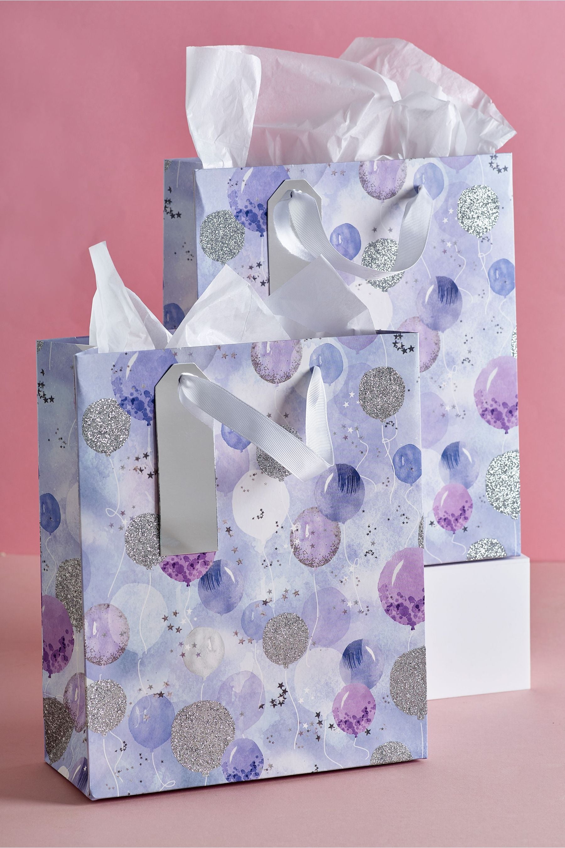 Purple Set of 2 Balloon Gift Bags