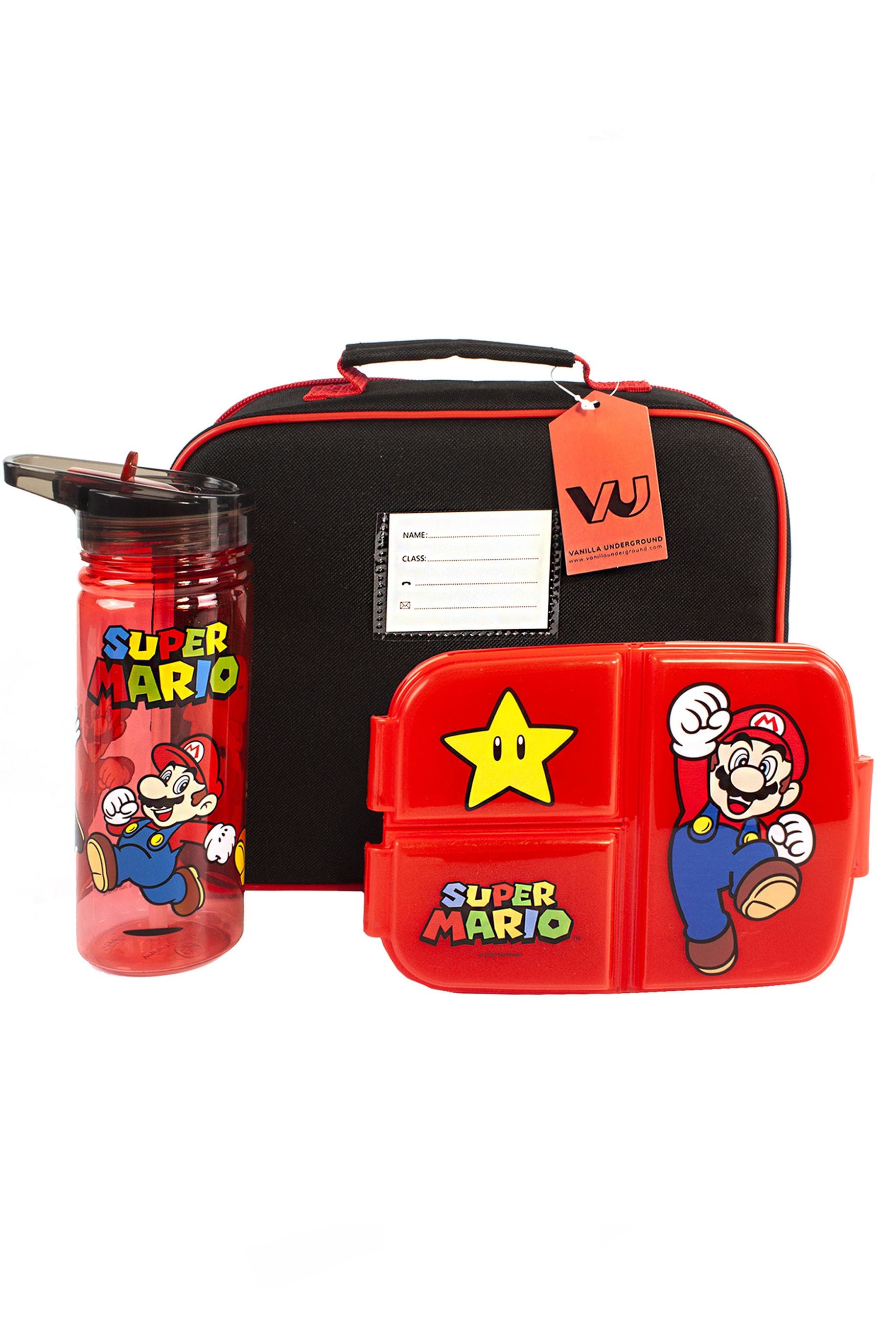 Red Super Mario Vanilla Underground Licensing Gaming Lunch Box Set