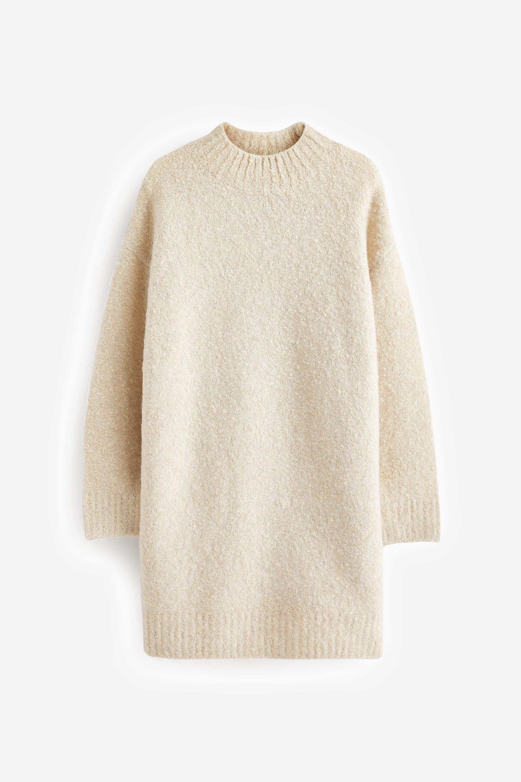 Ecru Cream Marl Bouclé Knitted Jumper Dress (3-16yrs)