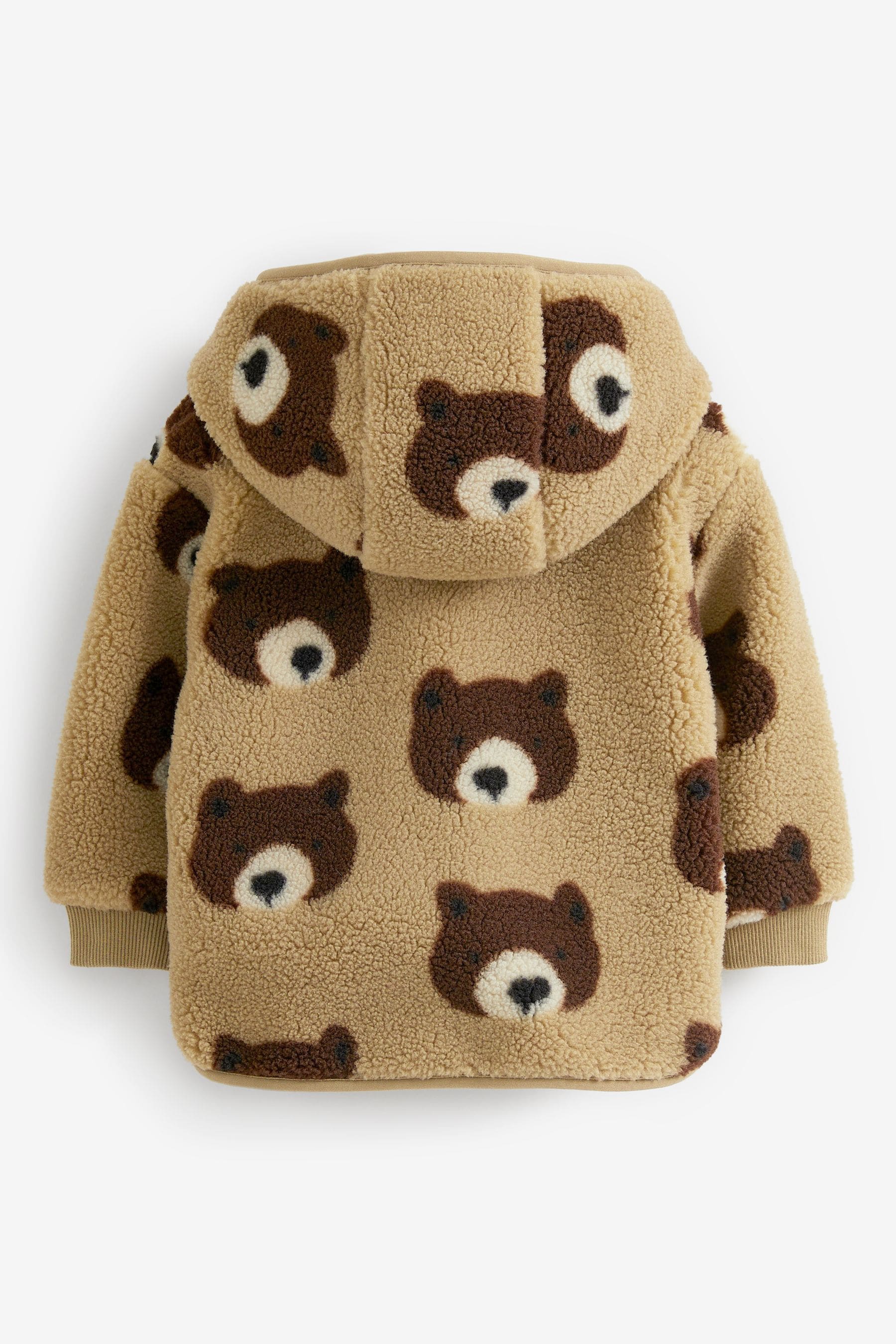 Tan Brown Bear Borg All Over Print Jacket (3mths-7yrs)