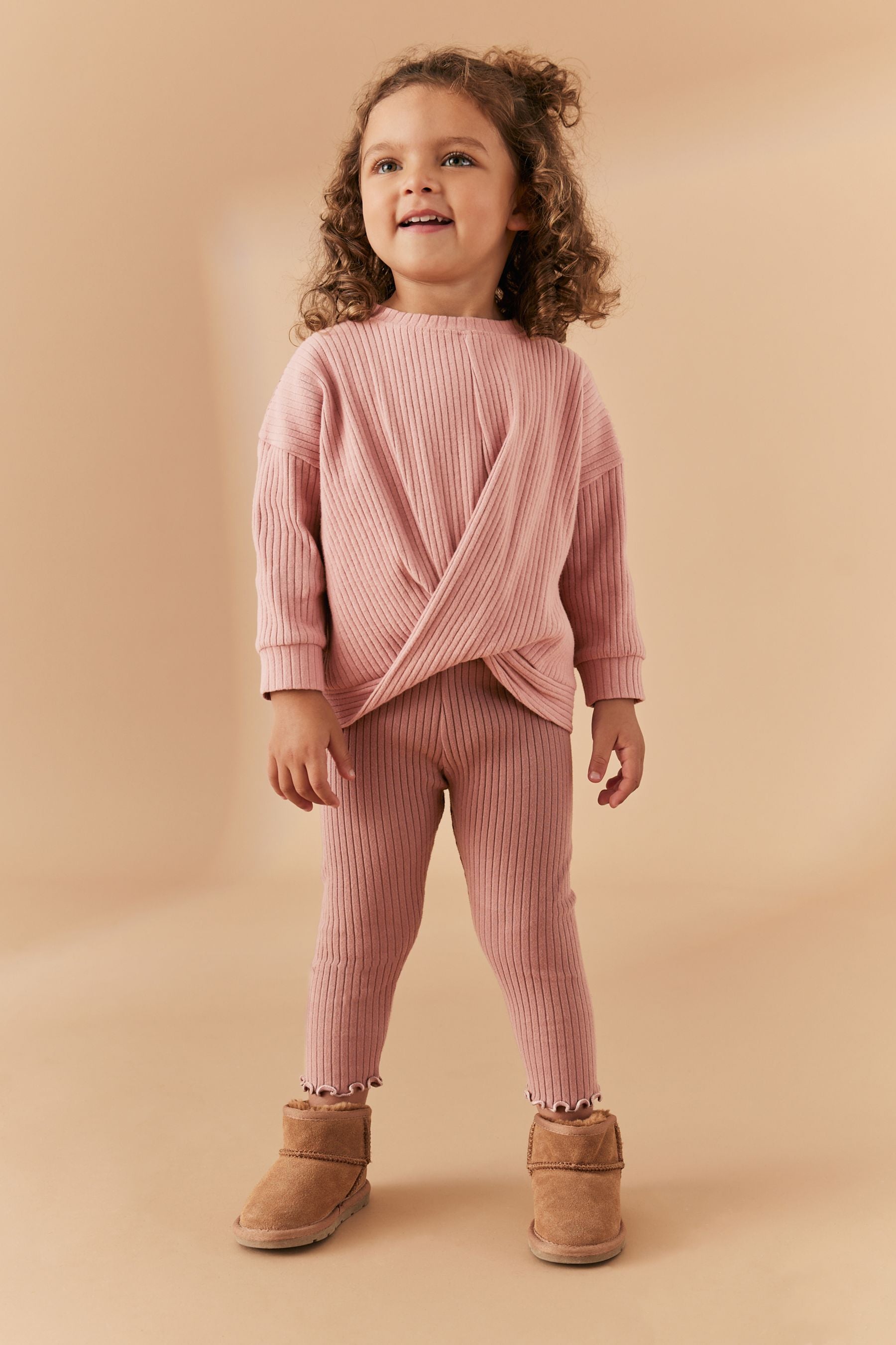 Pink Ribbed Top & Legging Set (3mths-7yrs)