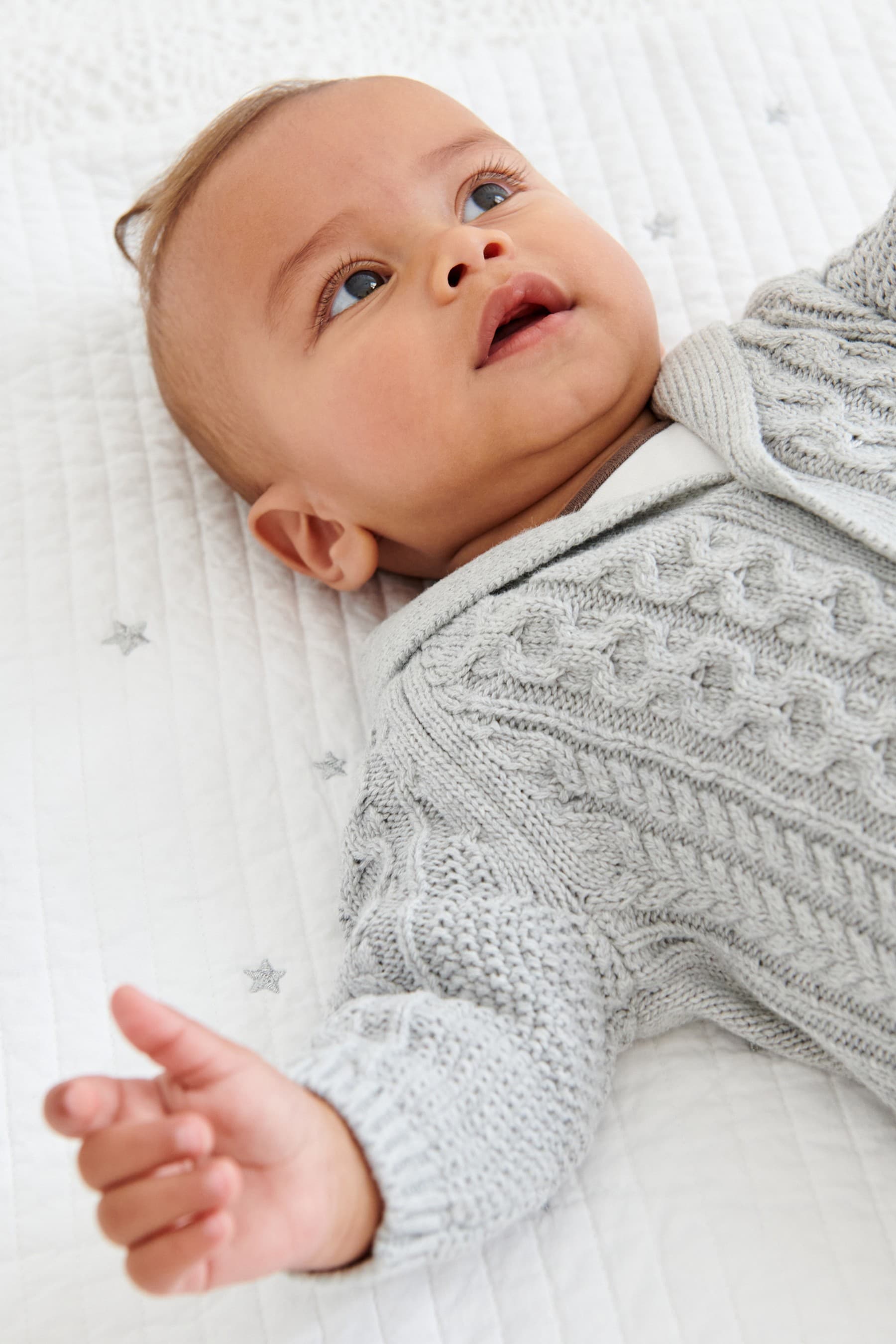 Grey Baby Shawl Cardigan (0mths-2yrs)