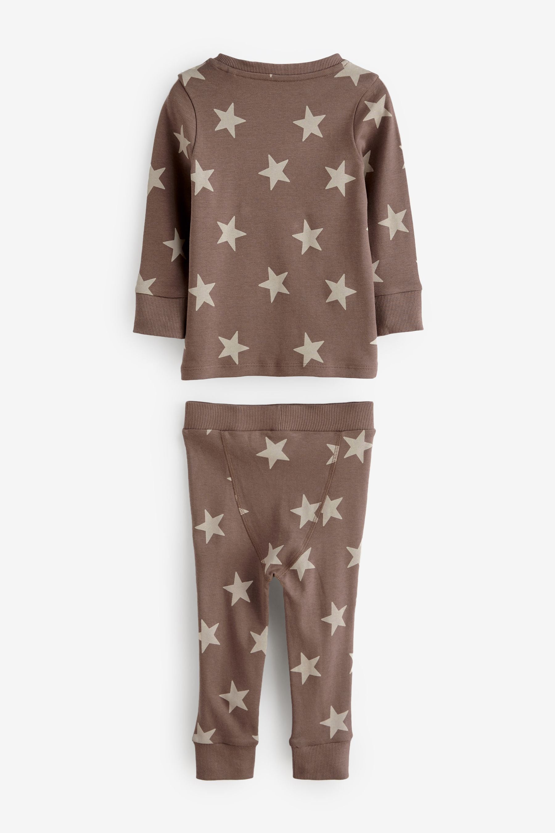 Neutral Star 3 Pack Snuggle Long Sleeve Pyjamas (9mths-10yrs)