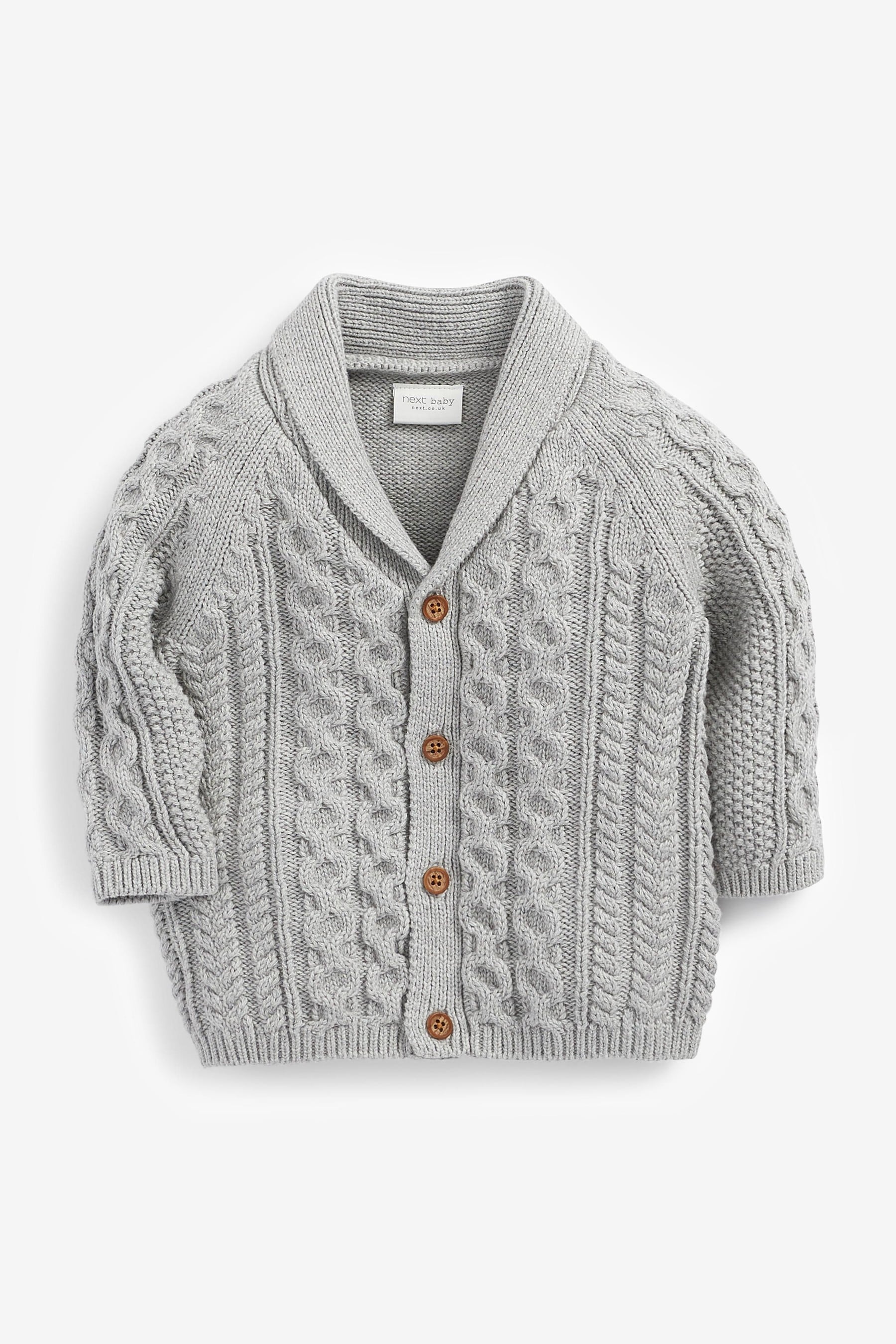 Grey Baby Shawl Cardigan (0mths-2yrs)