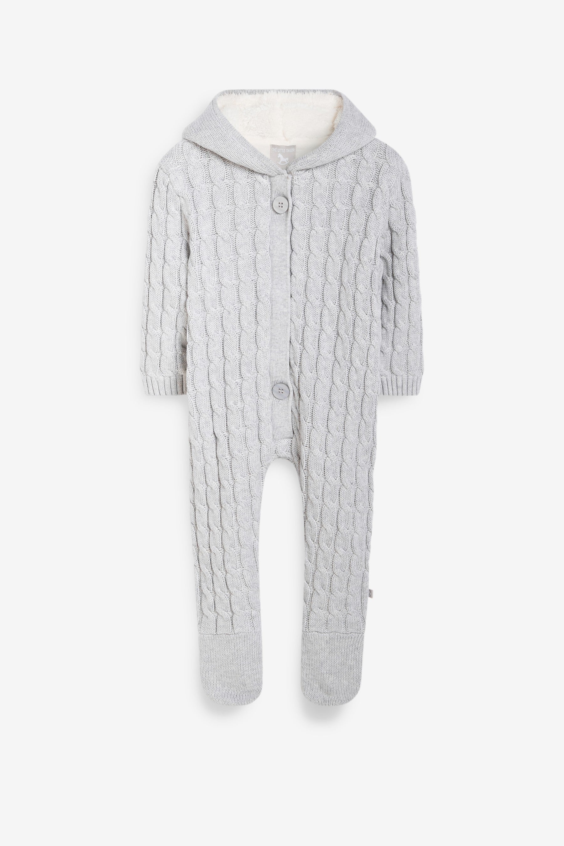 Grey The Little Tailor Baby Soft Knitted Pramsuit