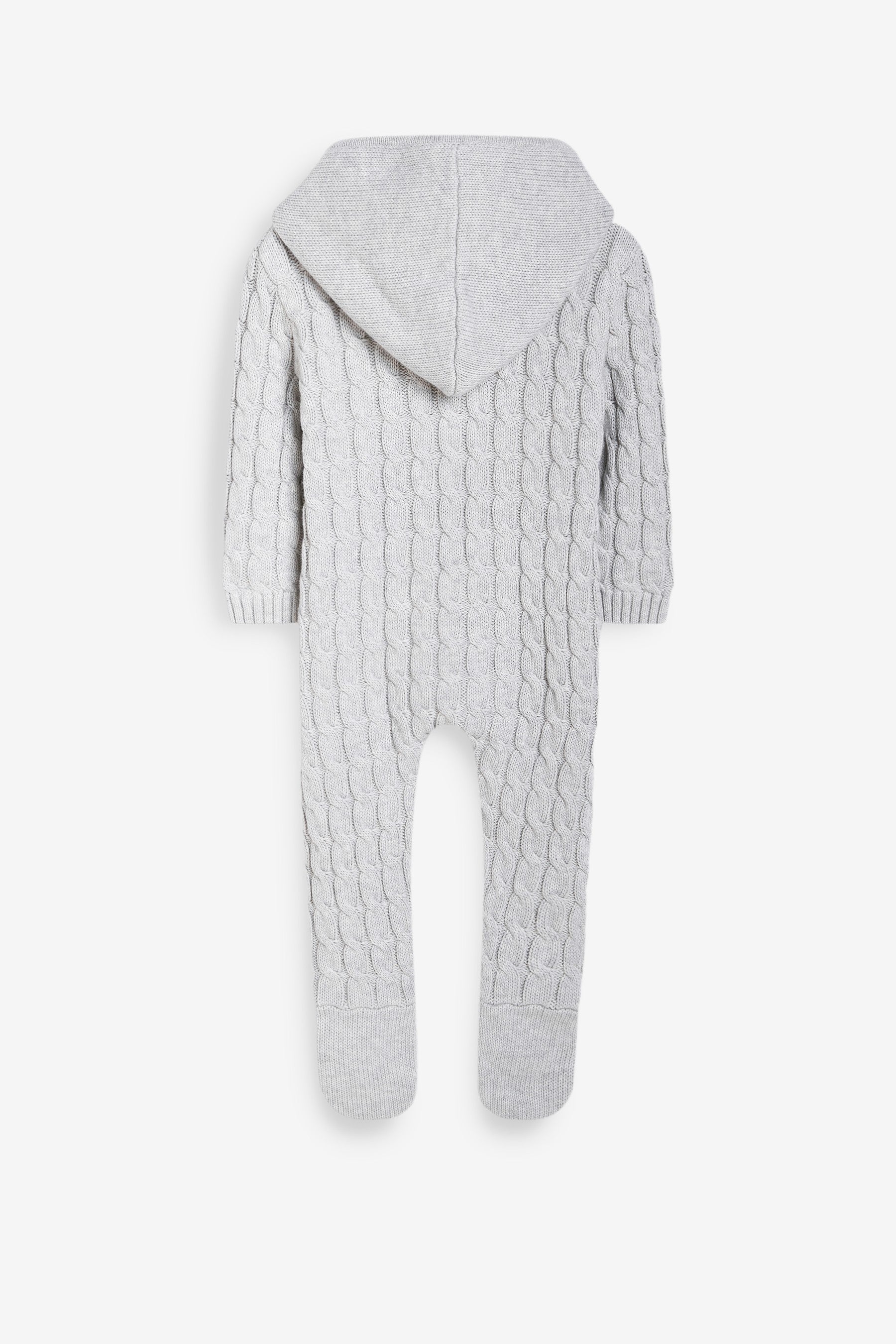 Grey The Little Tailor Baby Soft Knitted Pramsuit