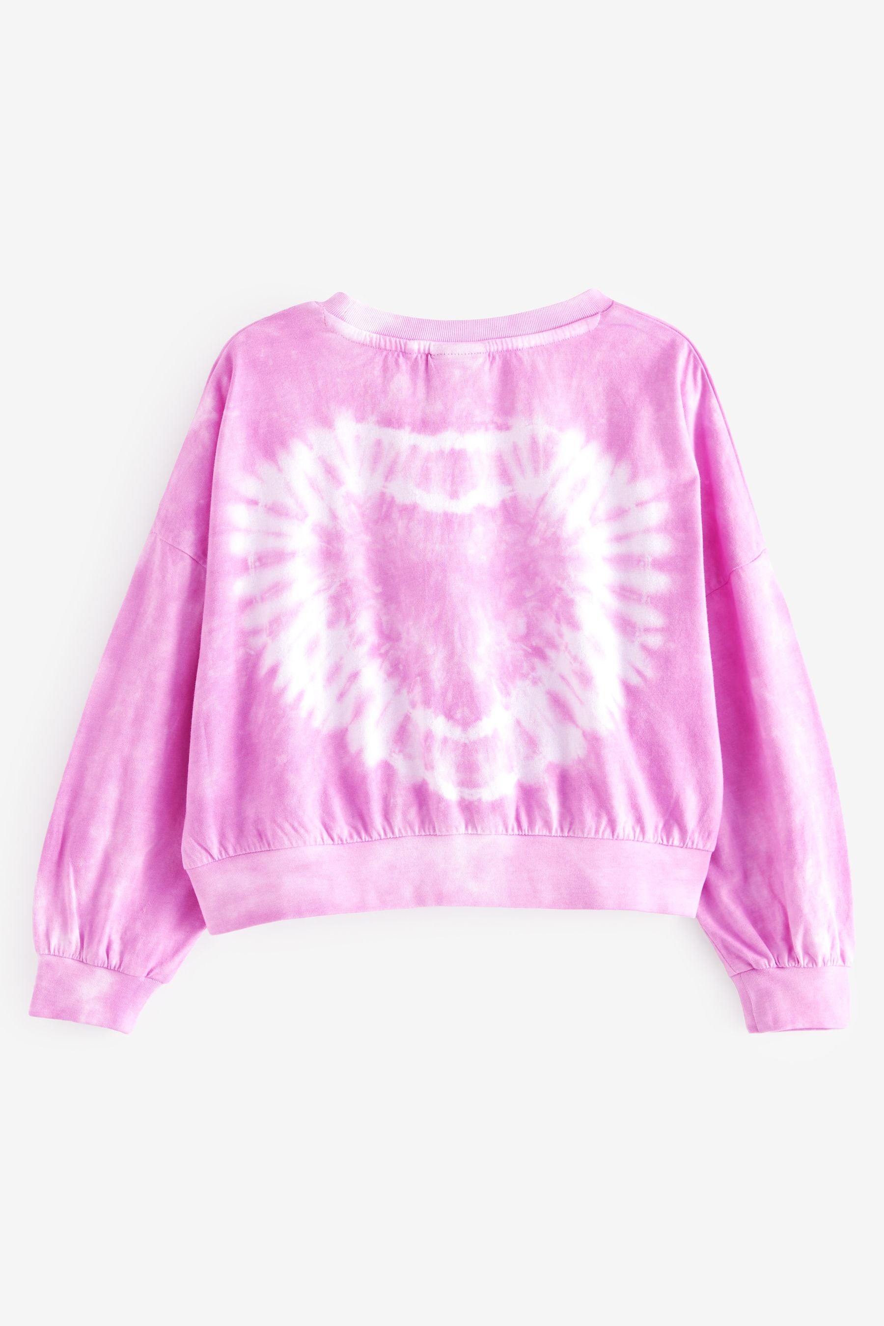 Barbie Pink Tie Dye License Long Sleeve Cuffed Sweat Top (3-16yrs)