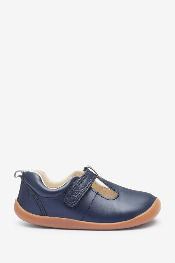 Navy Leather First Walker T-Bar Shoes