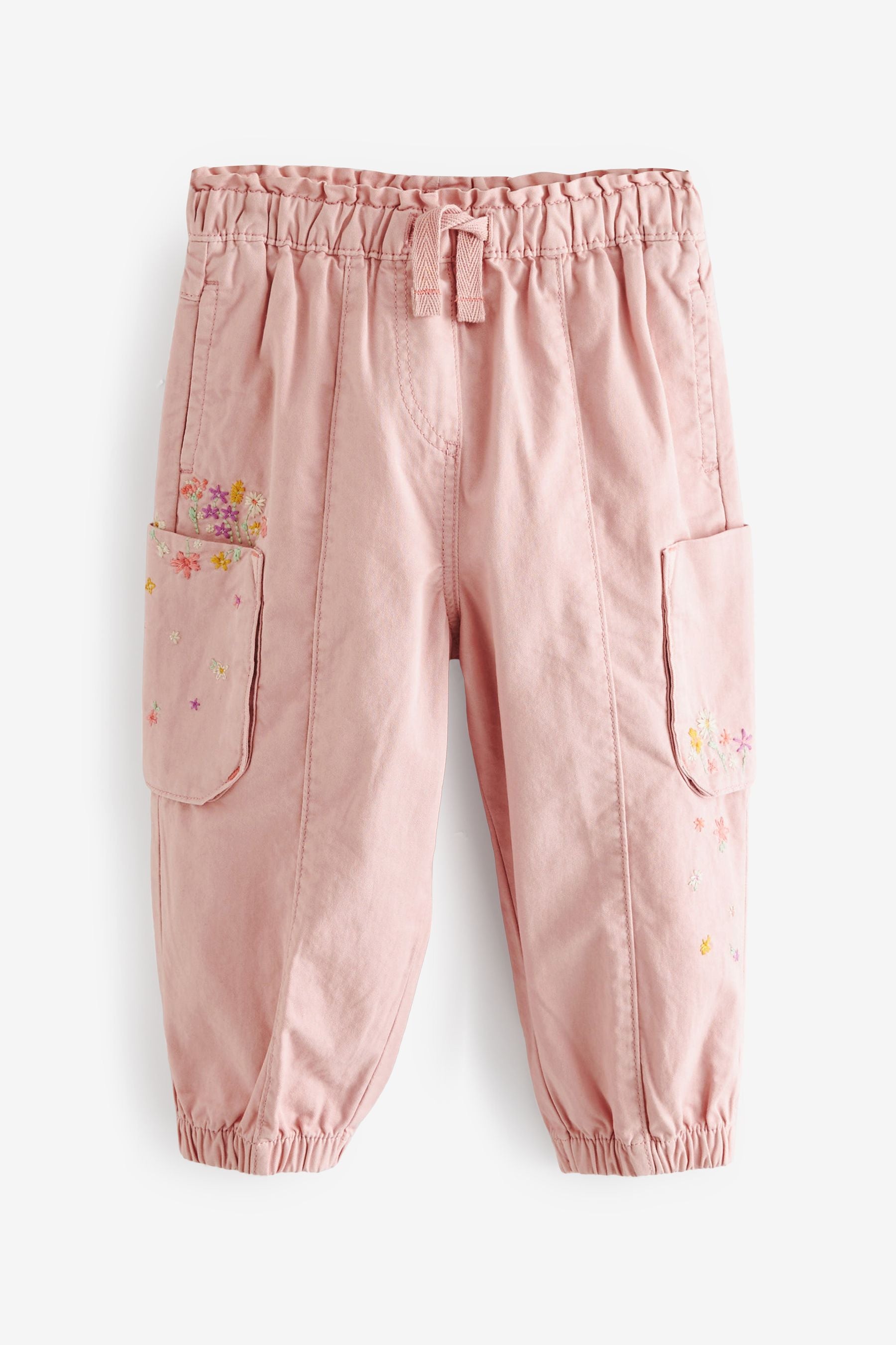 Pink Embroidered Cargo Trousers (3mths-7yrs)