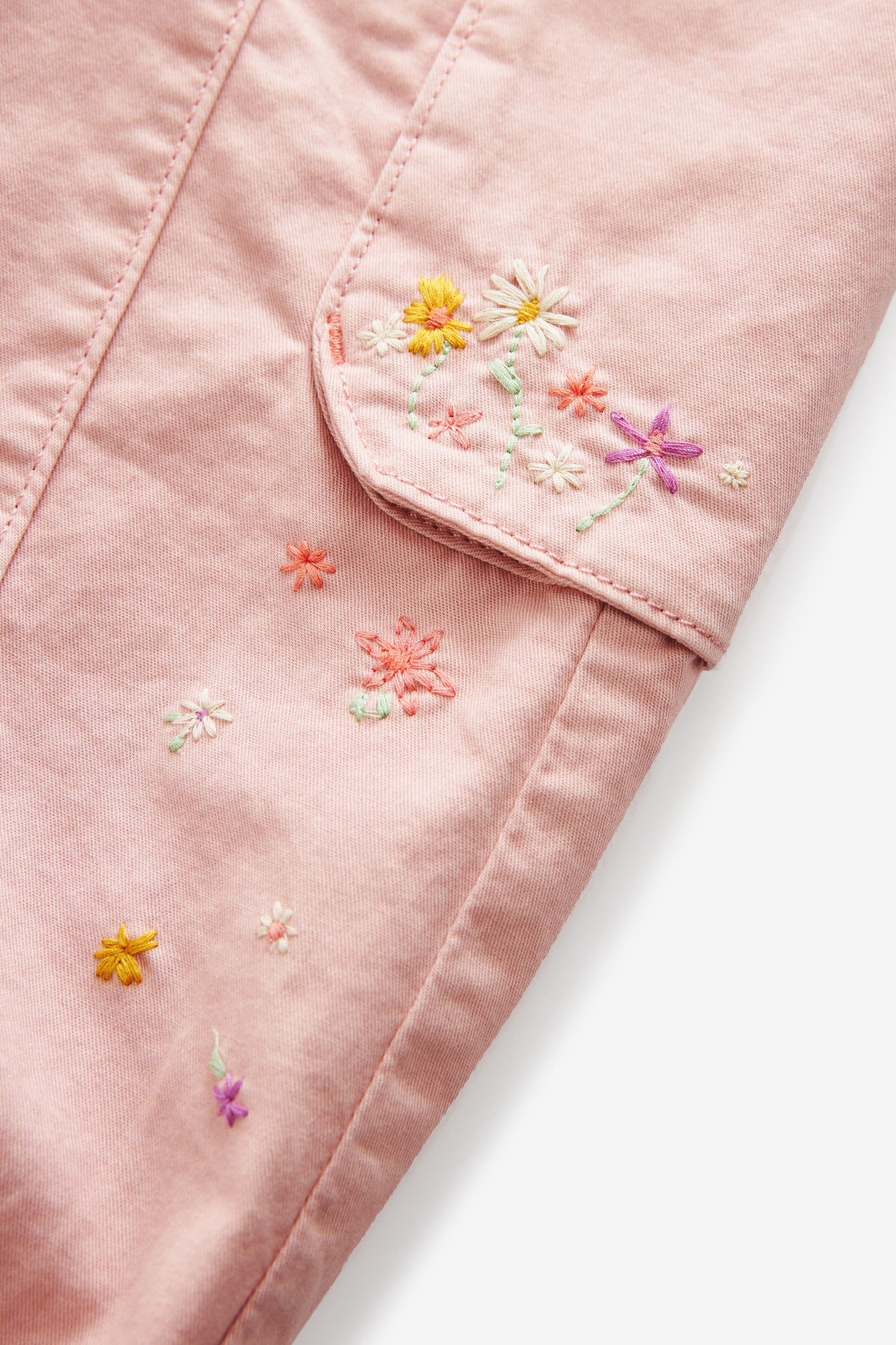 Pink Embroidered Cargo Trousers (3mths-7yrs)