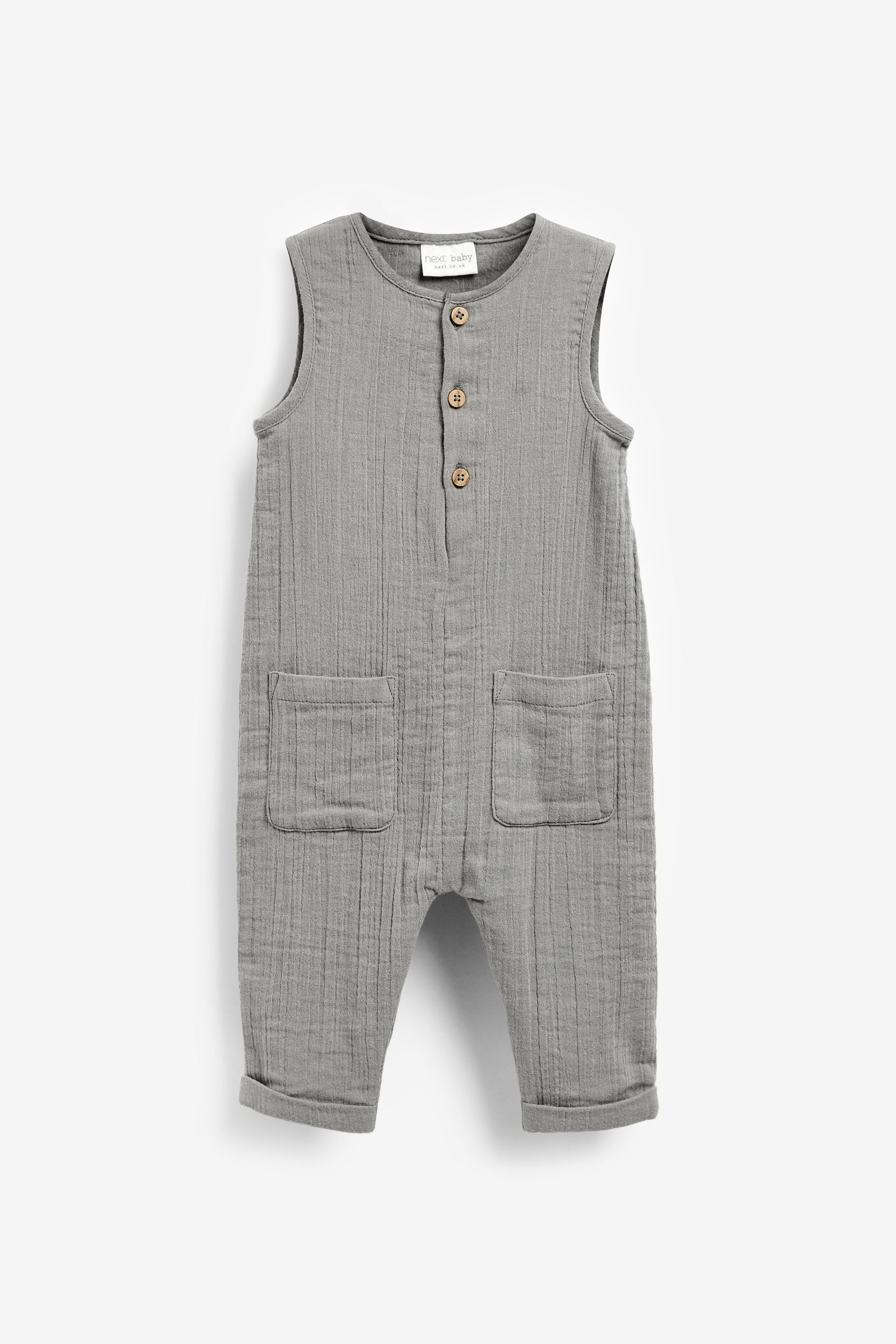 Grey Baby Crinkle Romper (0mths-2yrs)