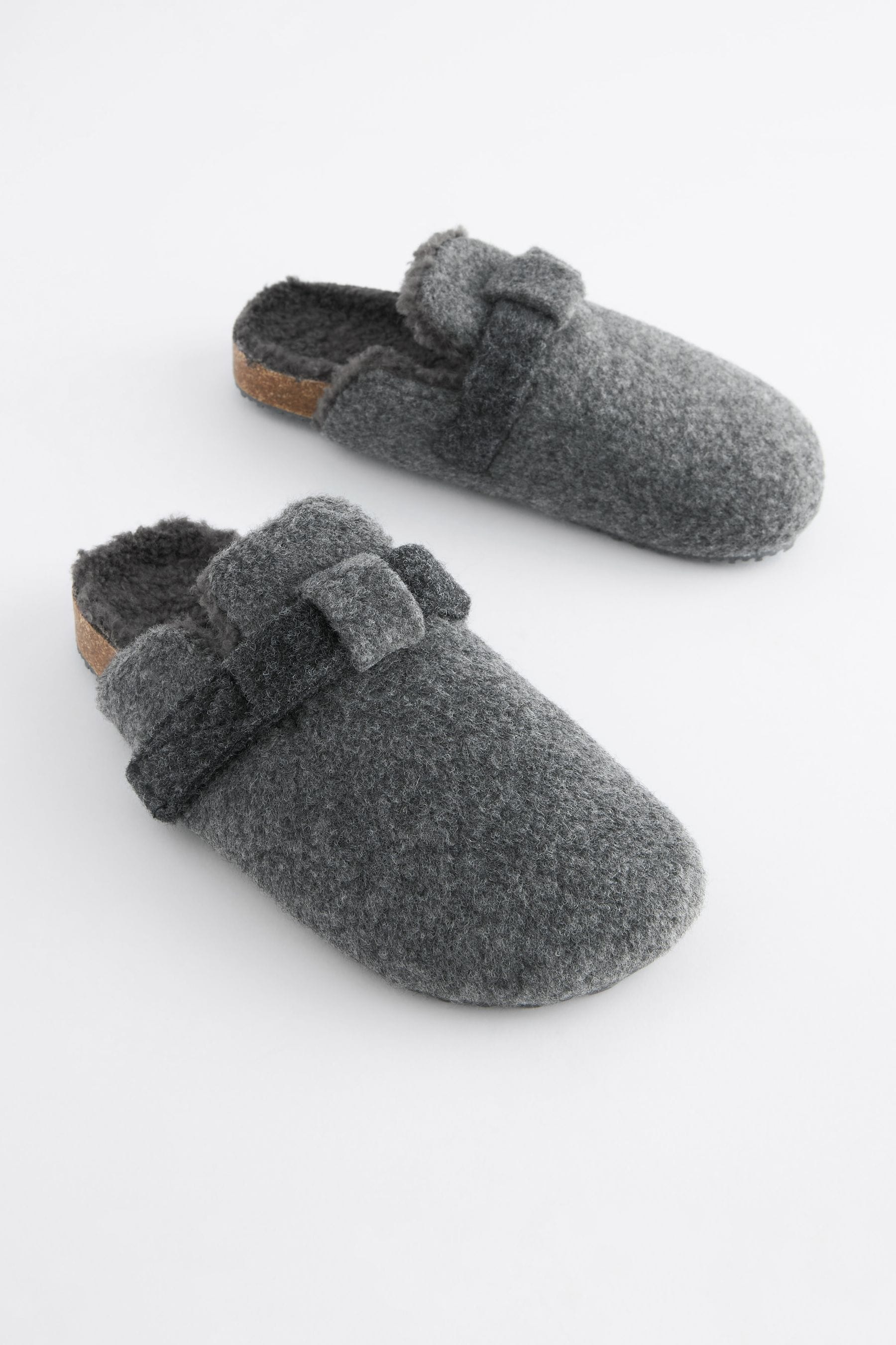 Grey Corkbed Mule Slippers