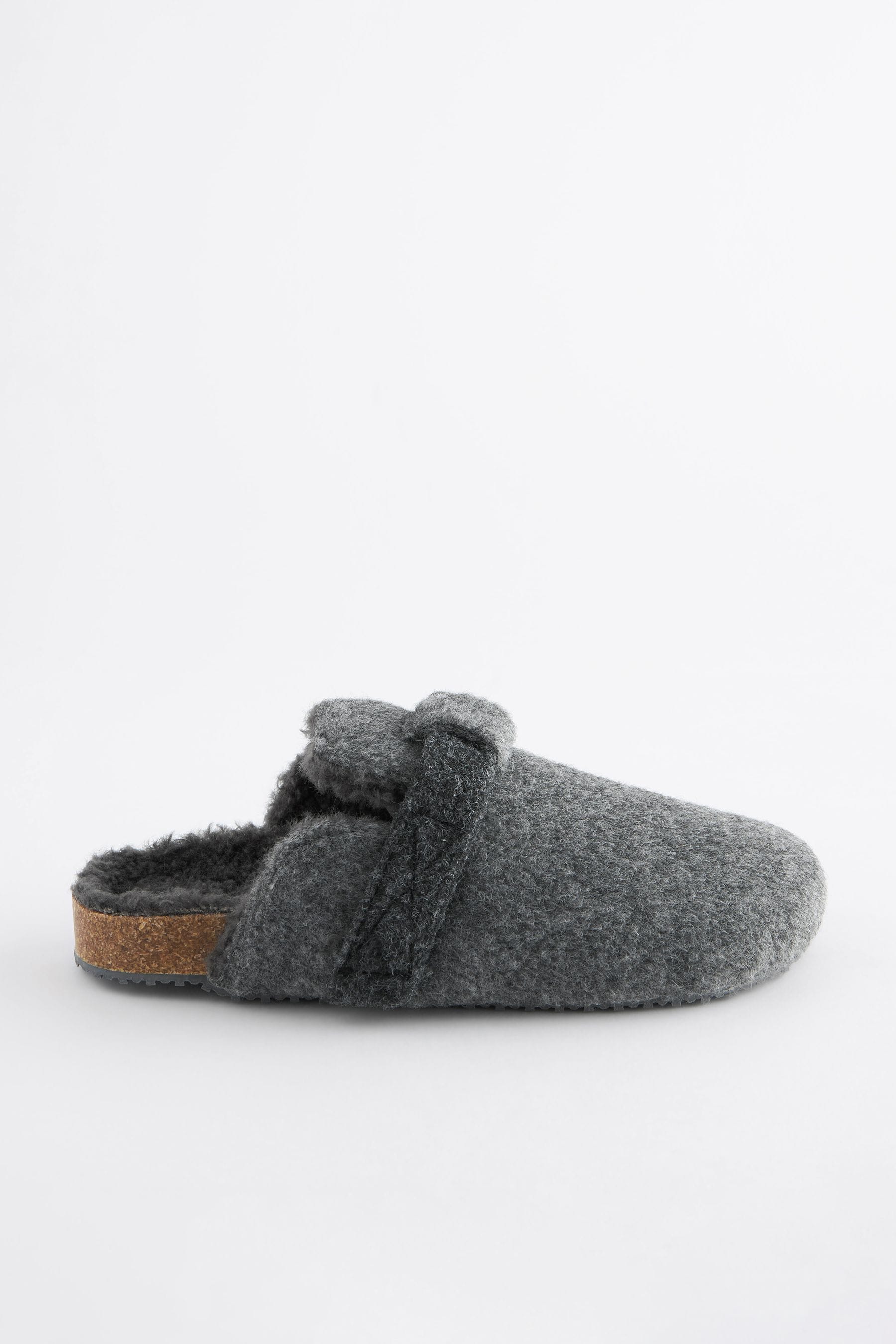 Grey Corkbed Mule Slippers