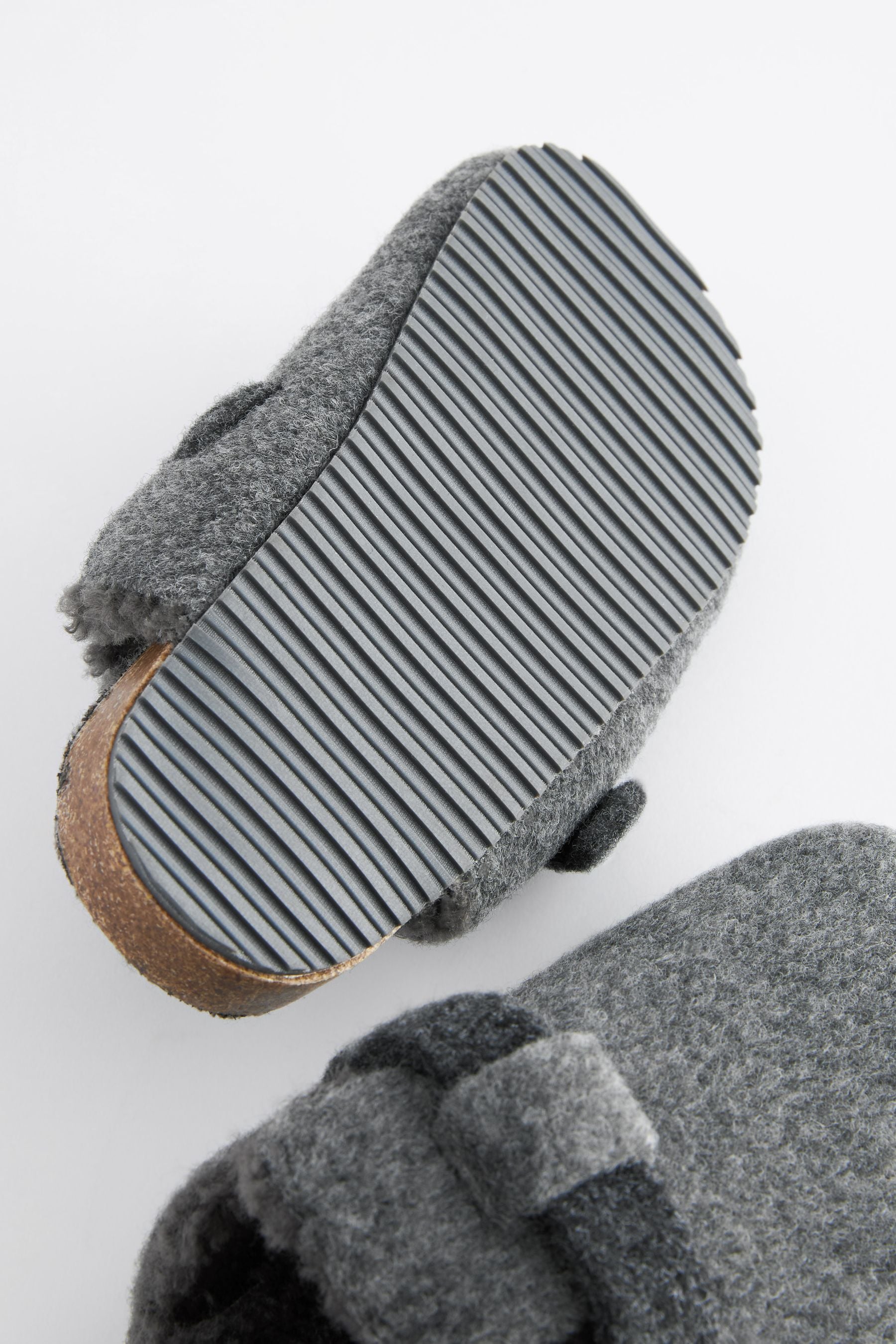 Grey Corkbed Mule Slippers