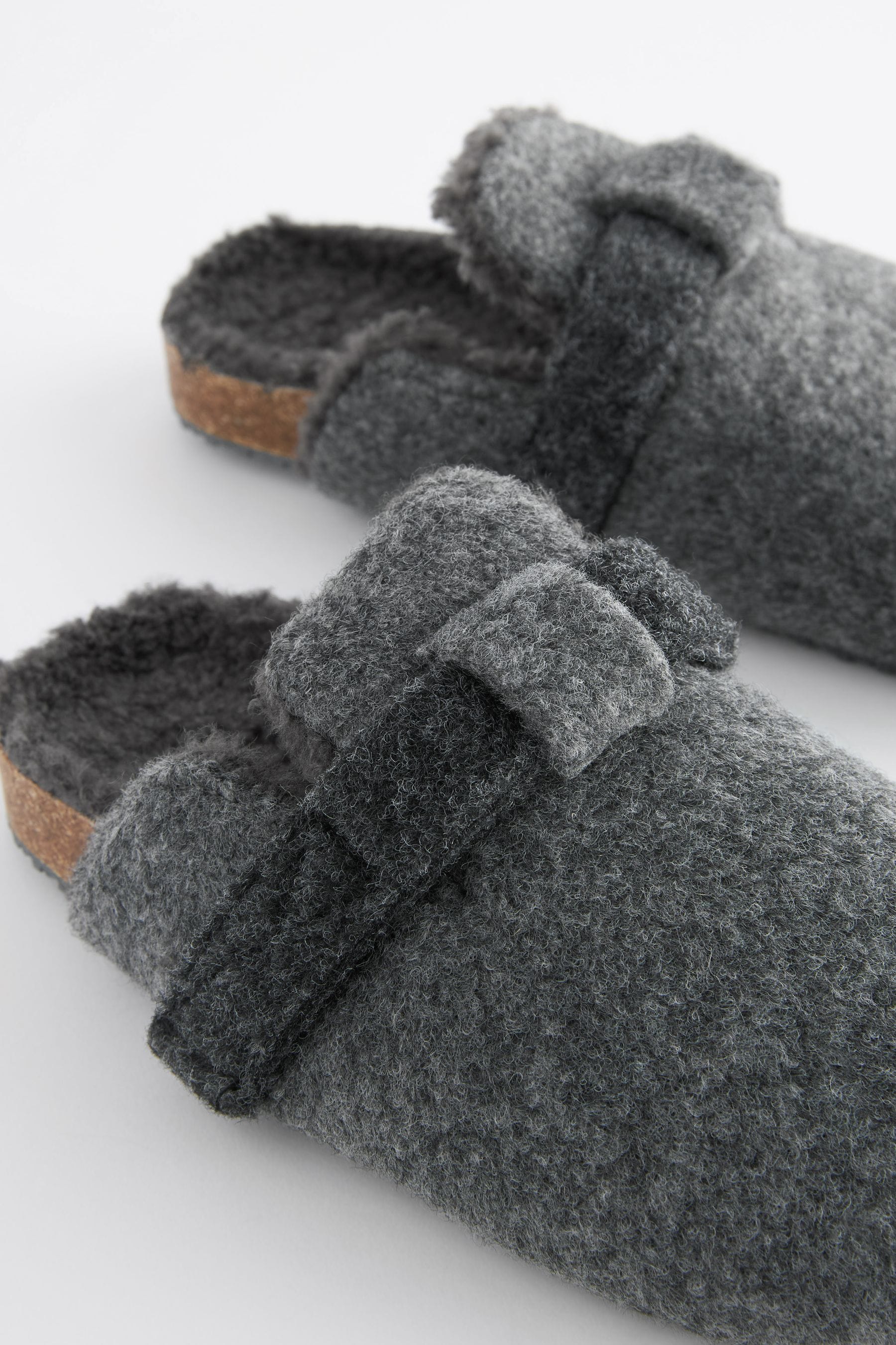 Grey Corkbed Mule Slippers