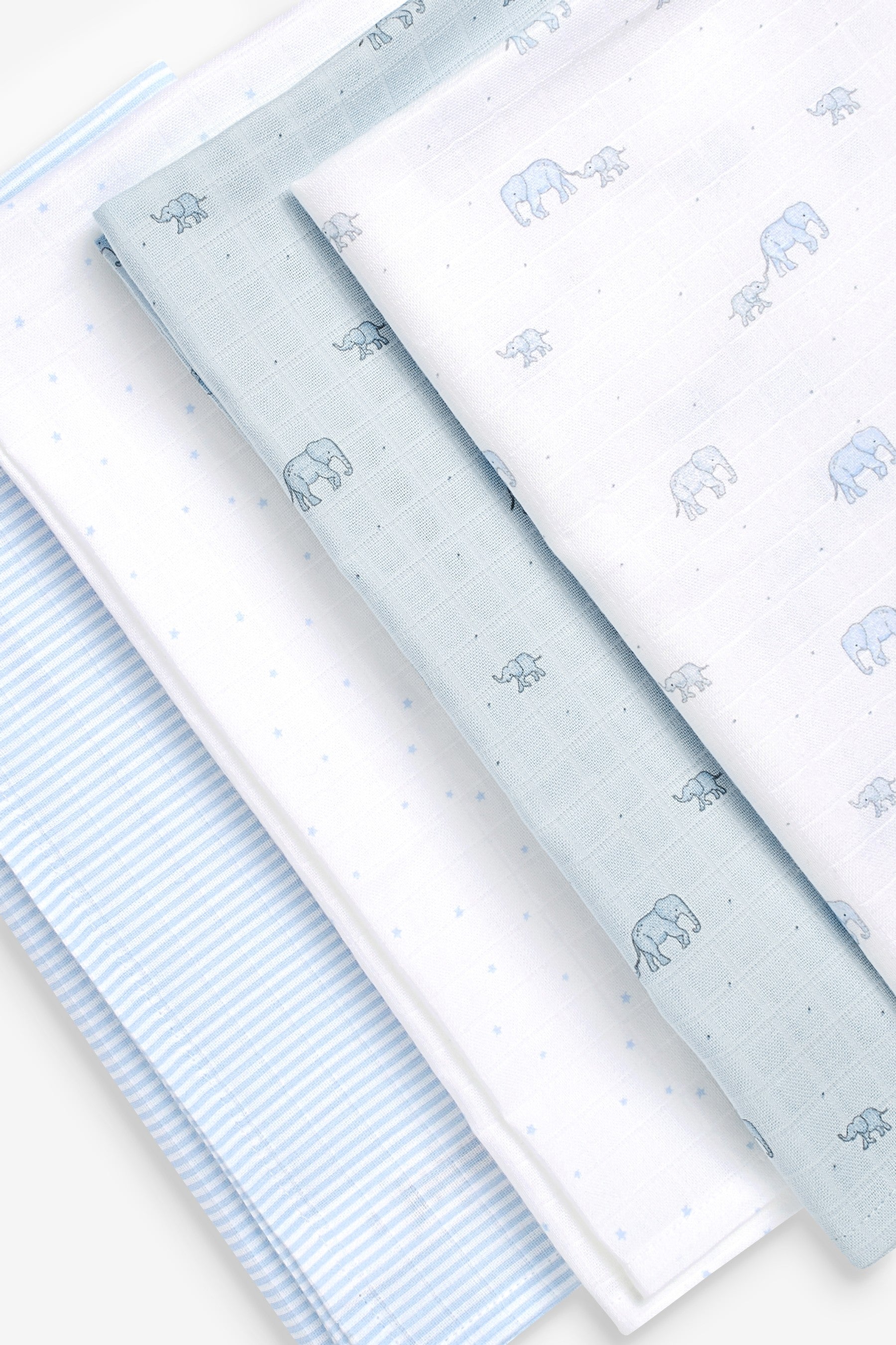 Blue Elephant Baby 4 Pack Muslin Squares