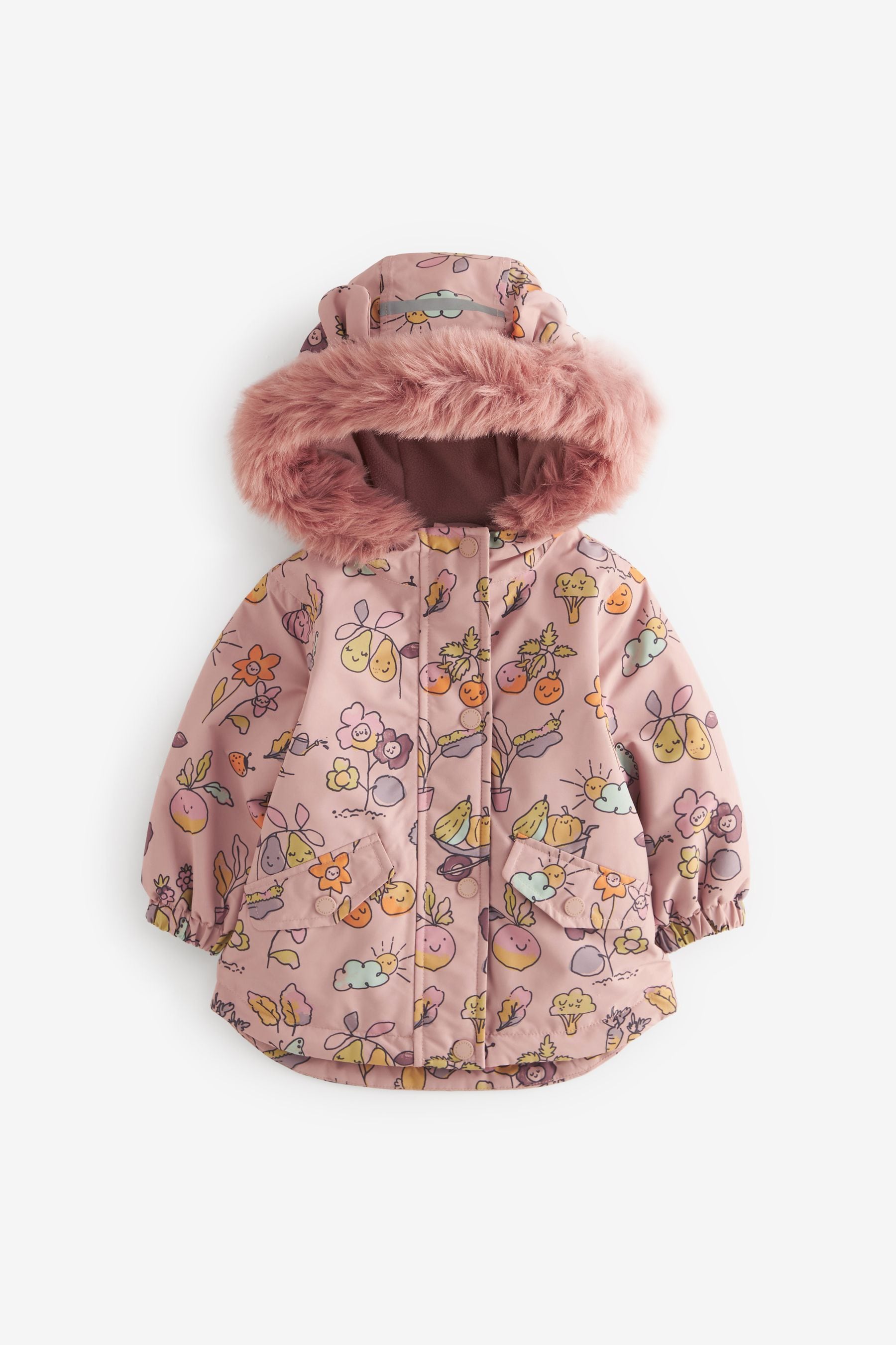 Pink Fruit Character Waterproof Coat (3mths-7yrs)