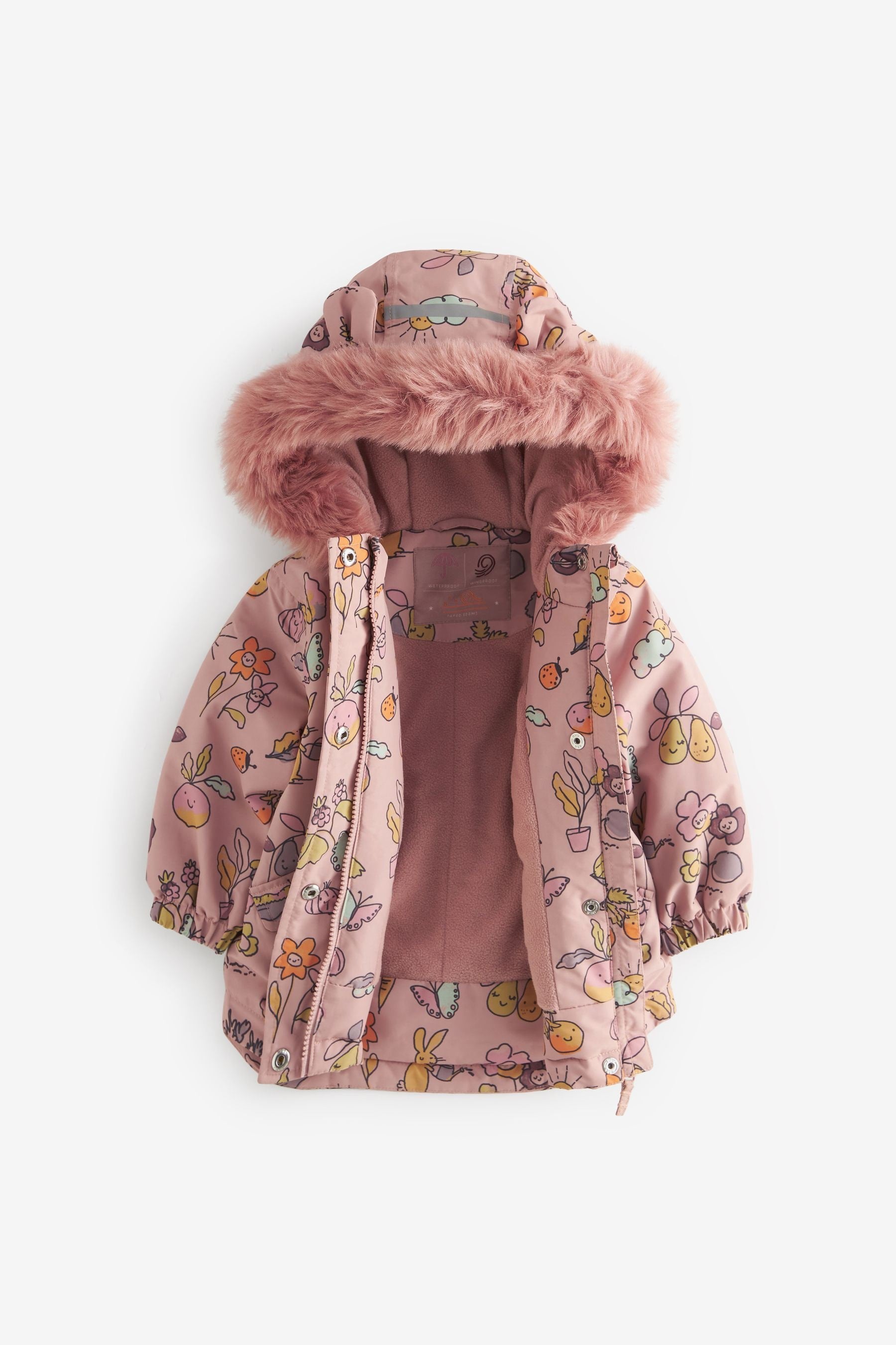 Pink Fruit Character Waterproof Coat (3mths-7yrs)